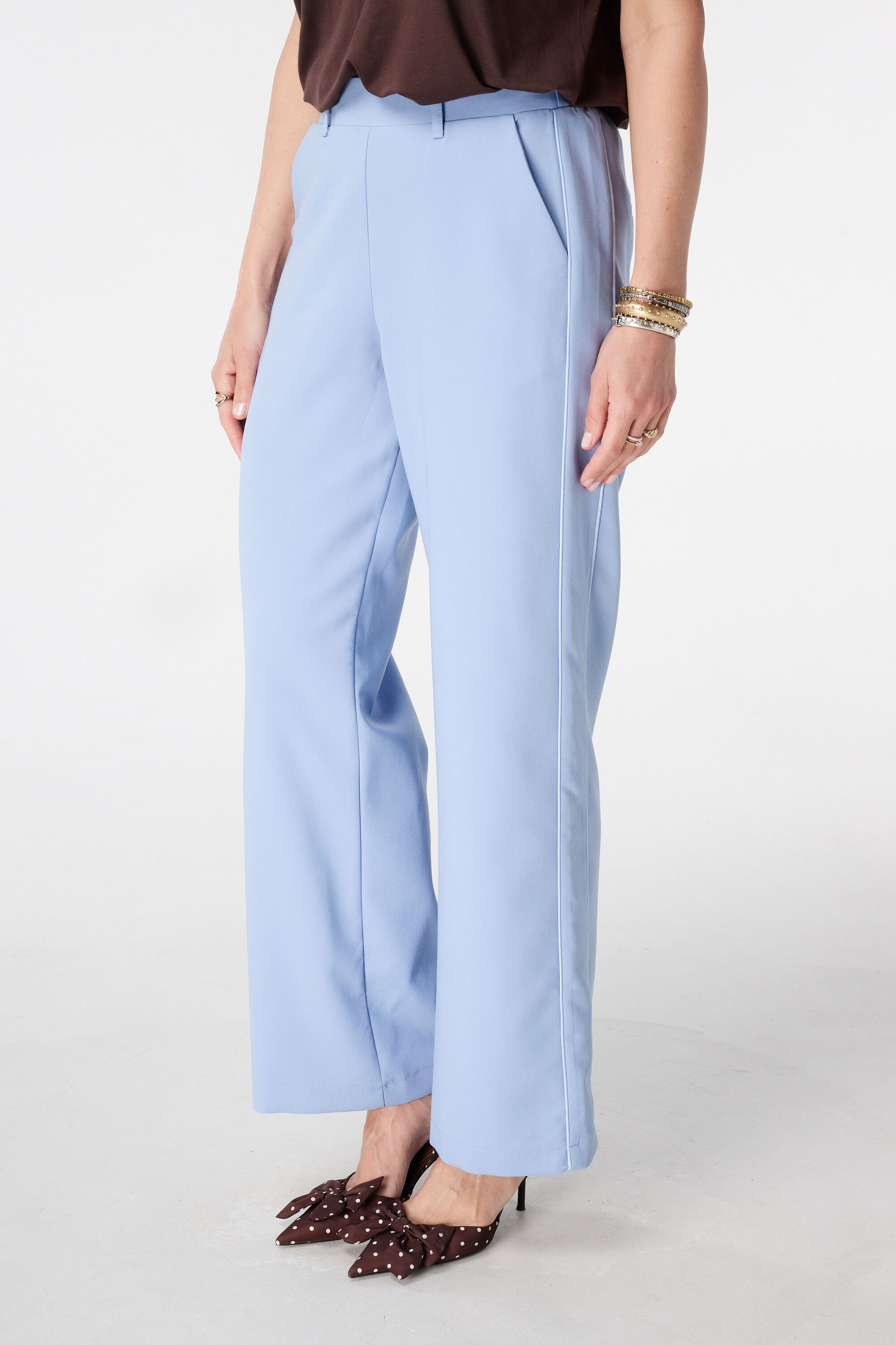 Wide-leg pantalon met zijstreep image number 5