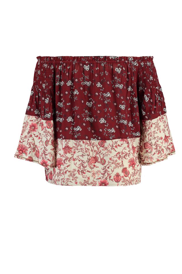 Off-shoulder blouse met printopdruk image number 3