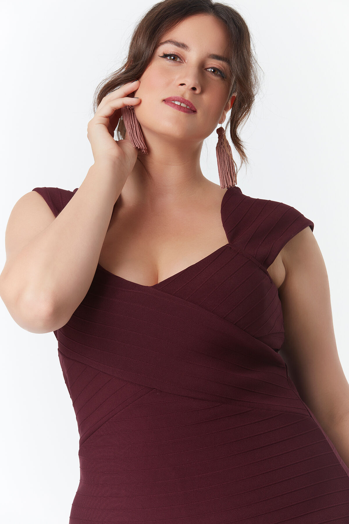 Bodycon jurk met sweetheart halslijn image number 3