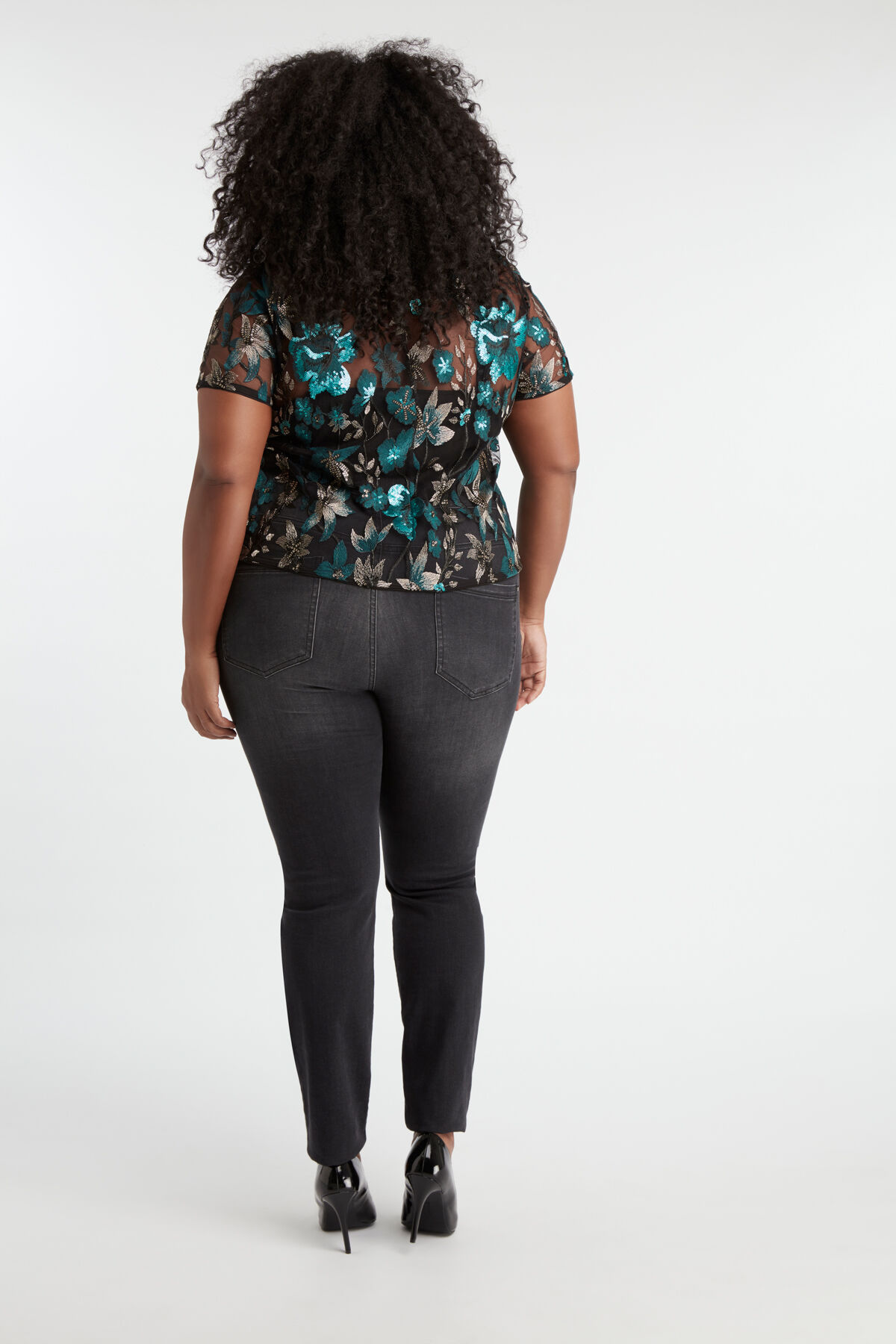 Cropped top met embroidery image number 5