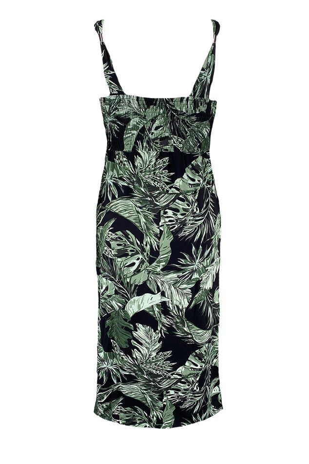 Jurk met bladeren print image number 2