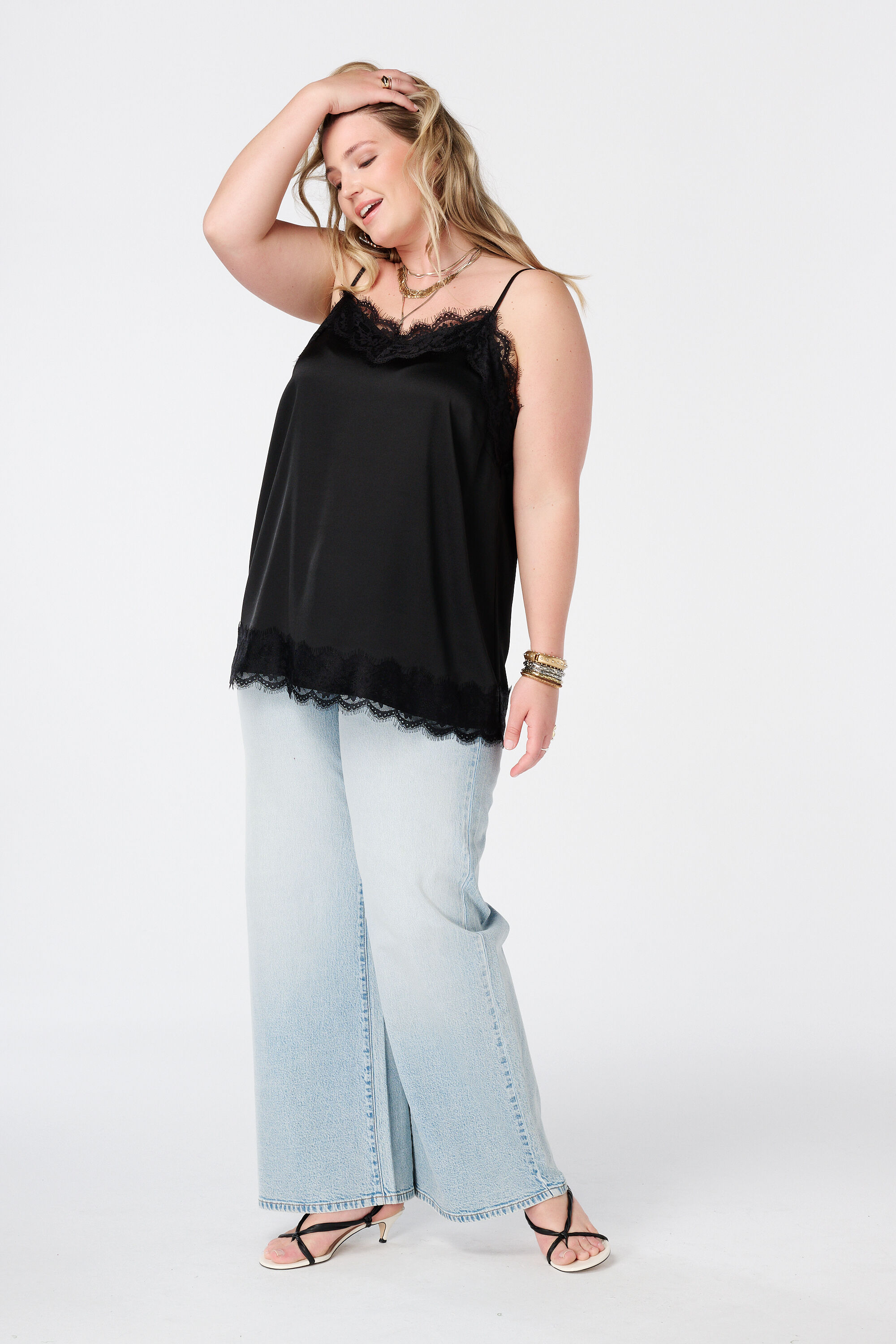 Spaghetti blouse met kant image number 5