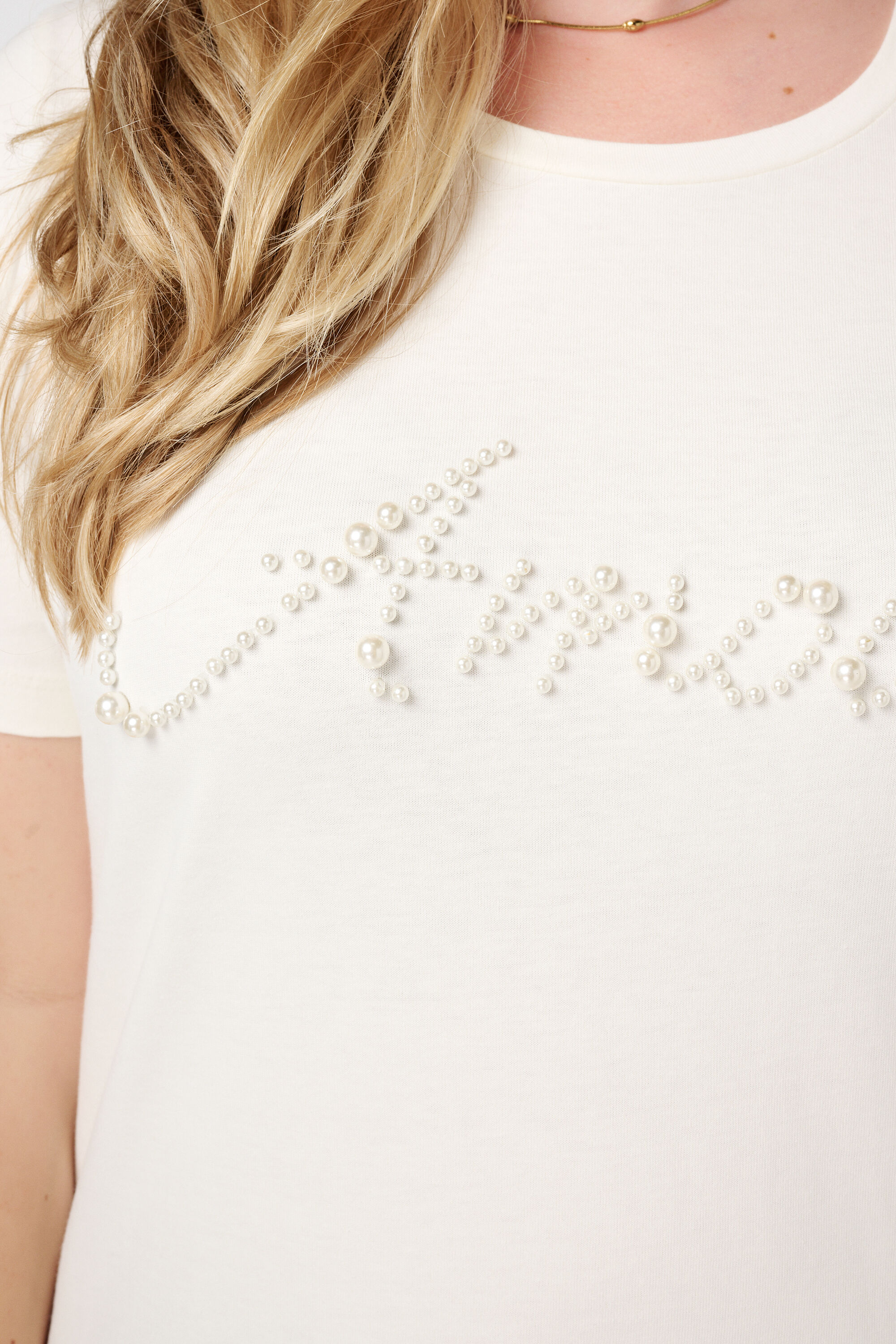 T-shirt met tekst van imitatieparels image number 6