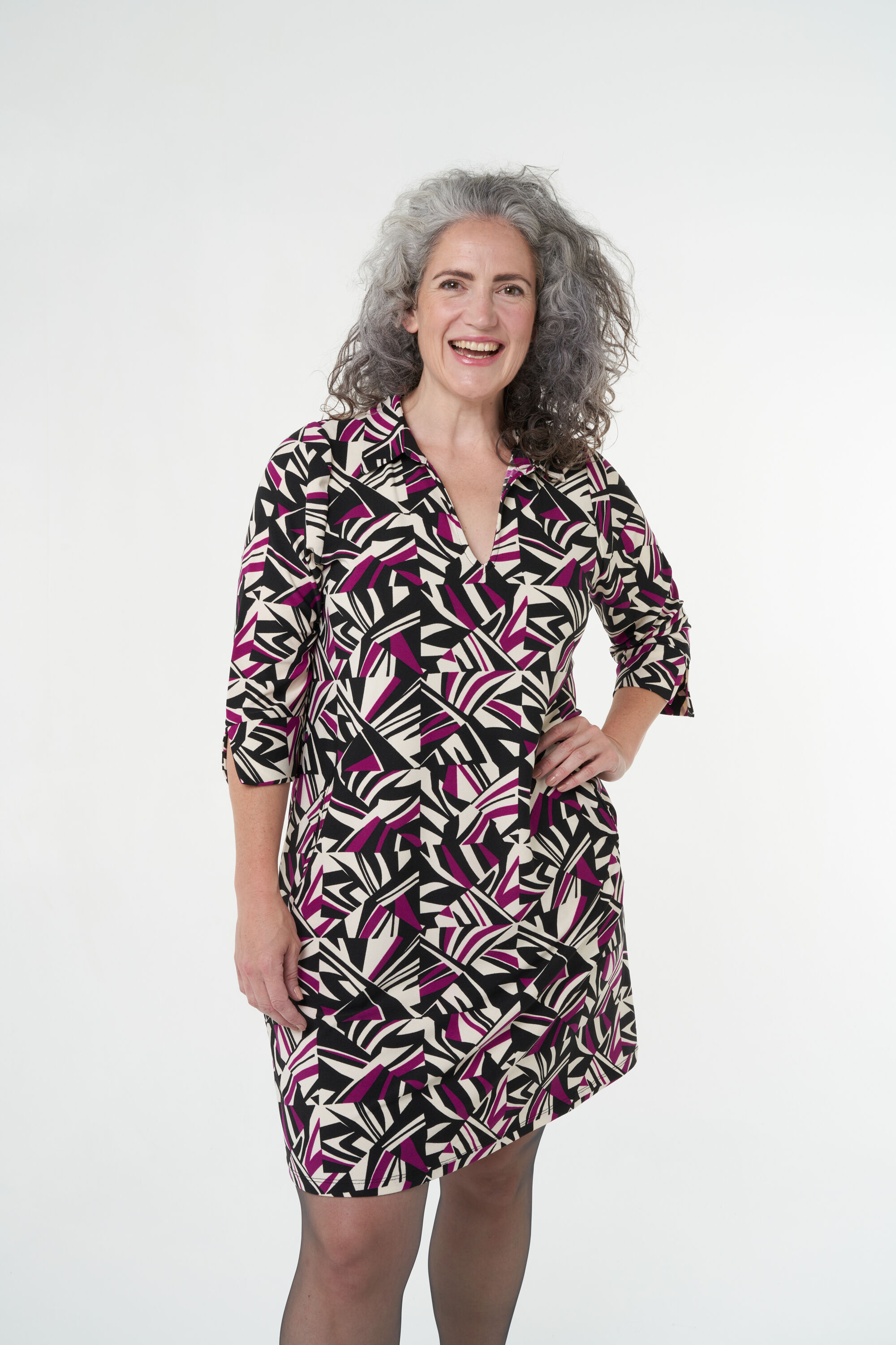 Midi jurk met print image number 0