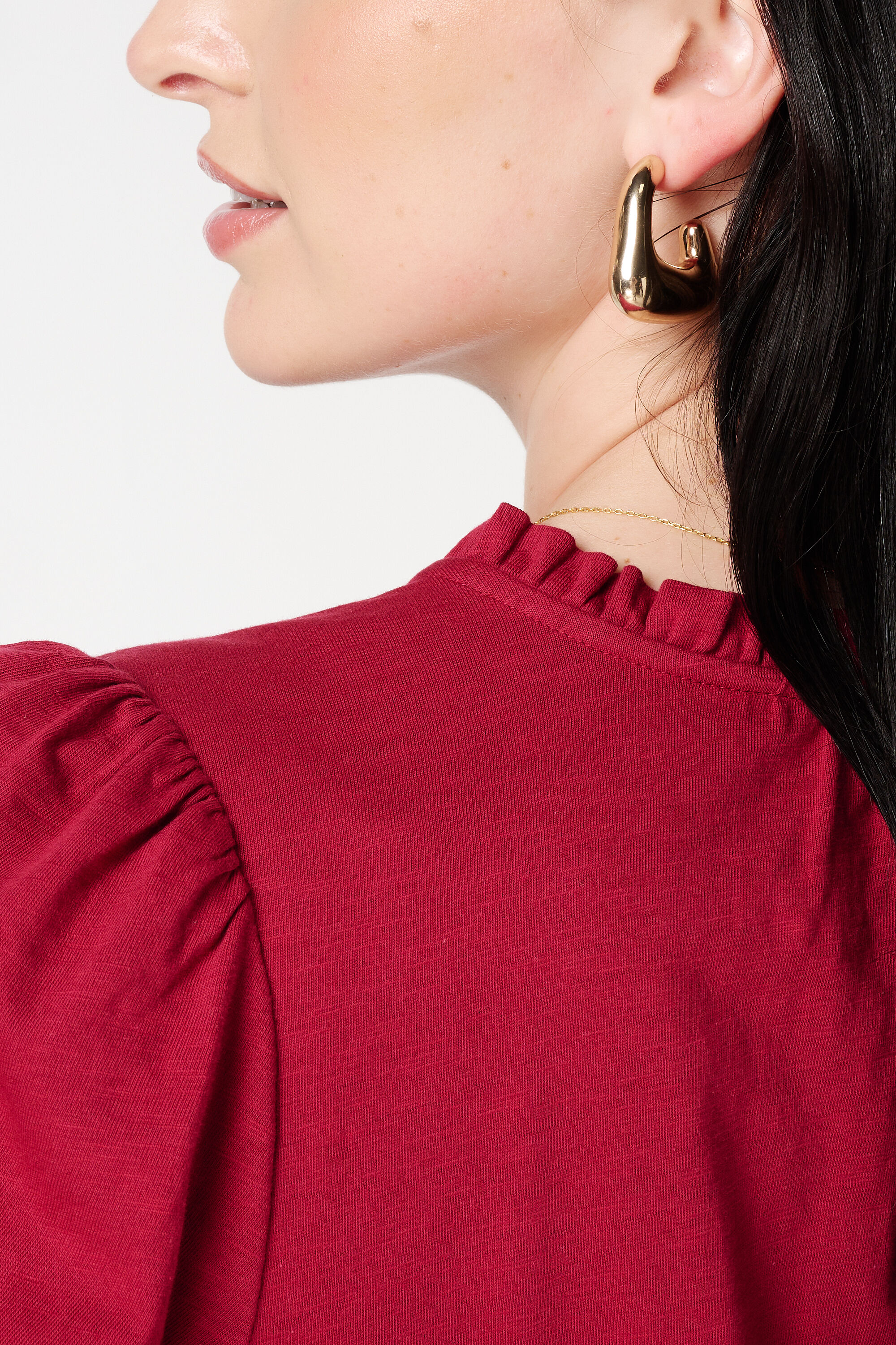 V-hals top met ruches image number 6