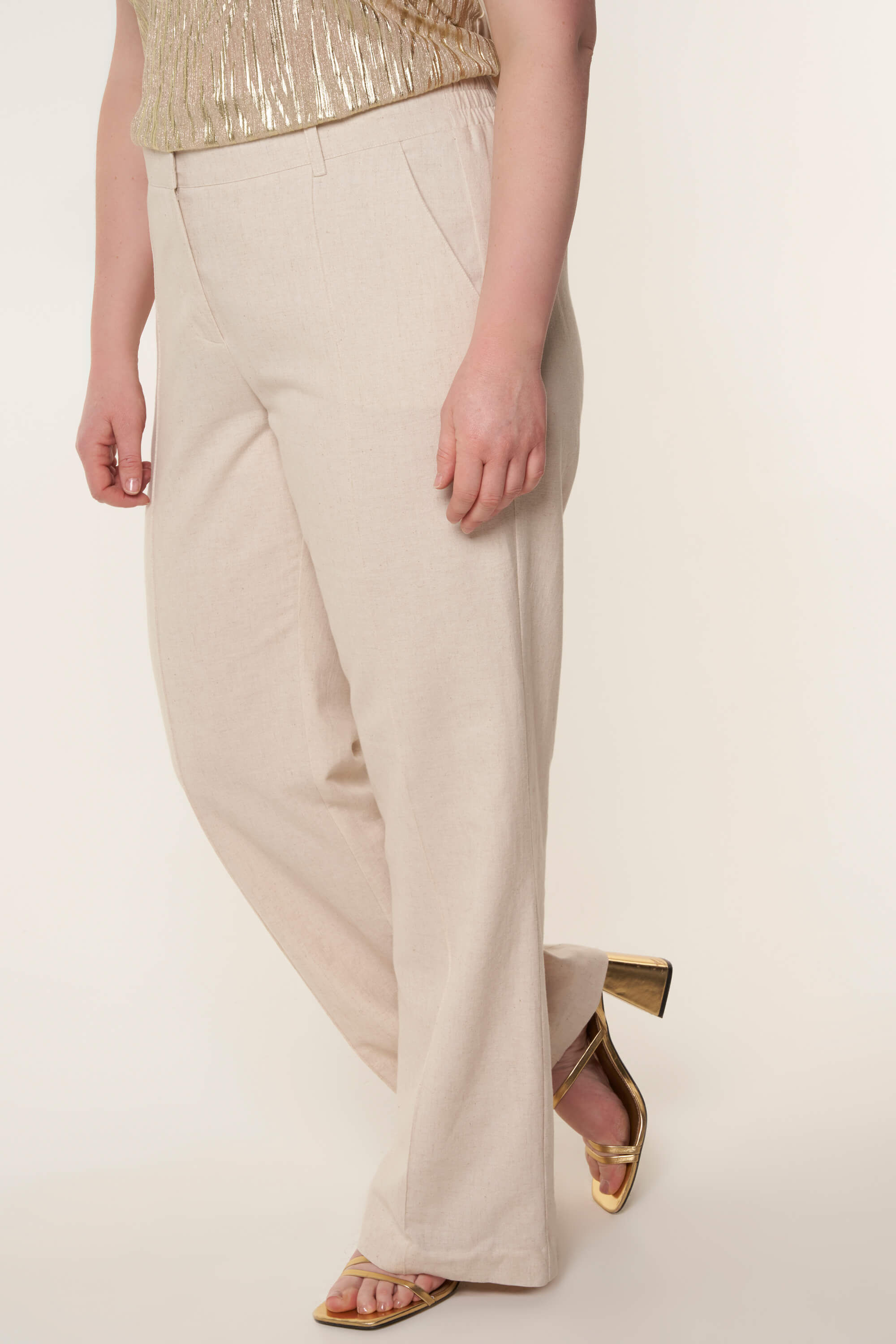 Pantalon met linnen image number 6