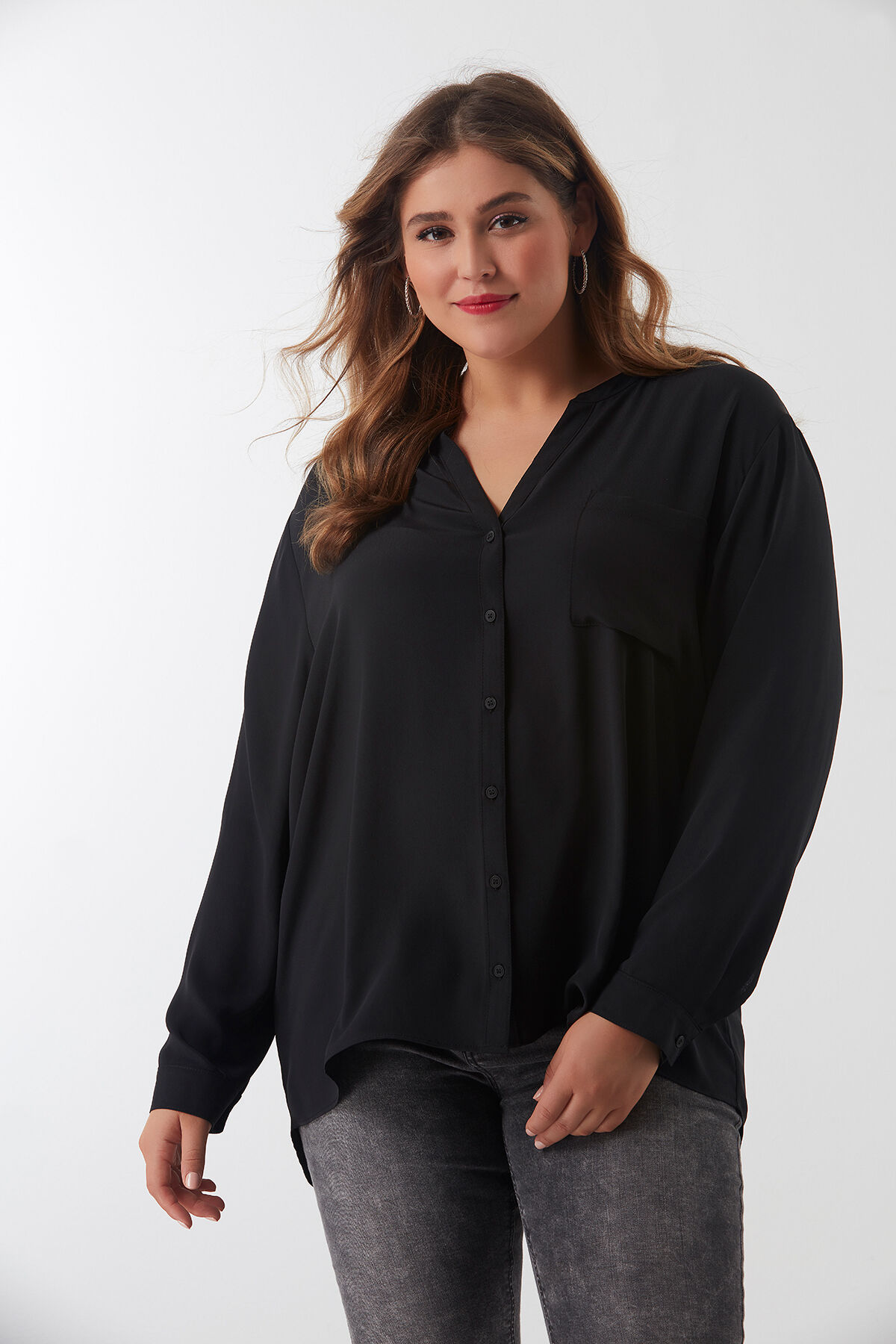 Blouse met borstzakje image number 3