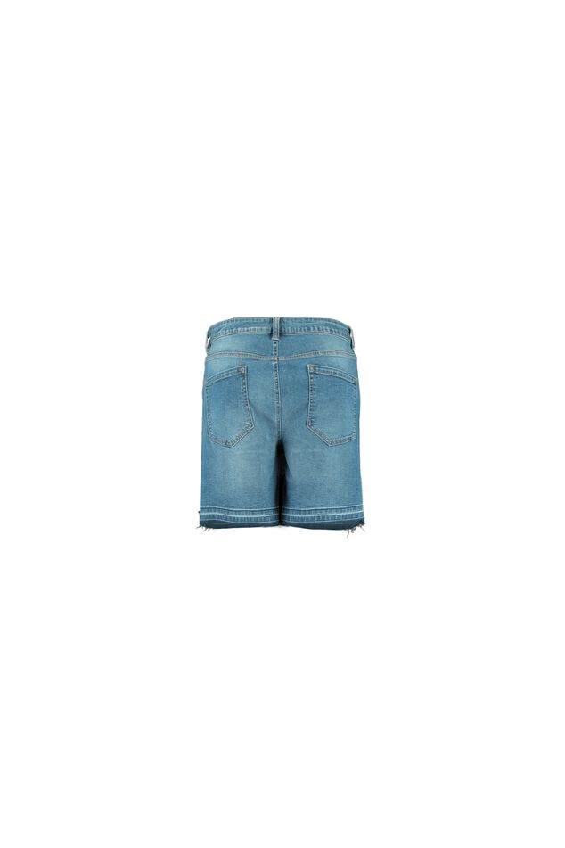 Denim short met rafelrandje image number 2