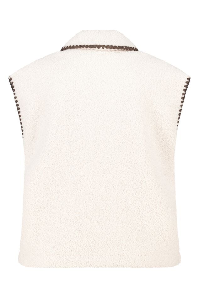 Teddy gilet met sierstiksels image number 1