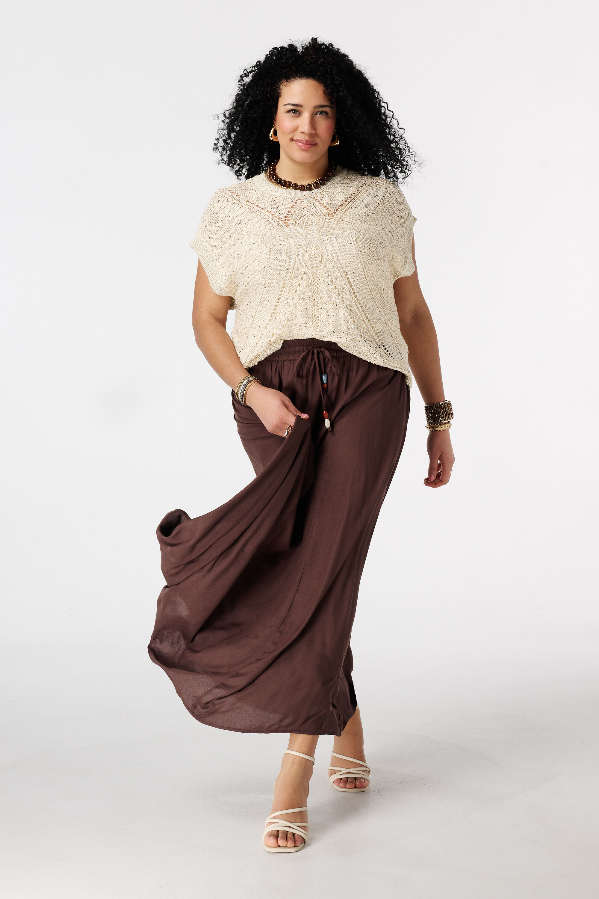 Maxi rok met elastische taille