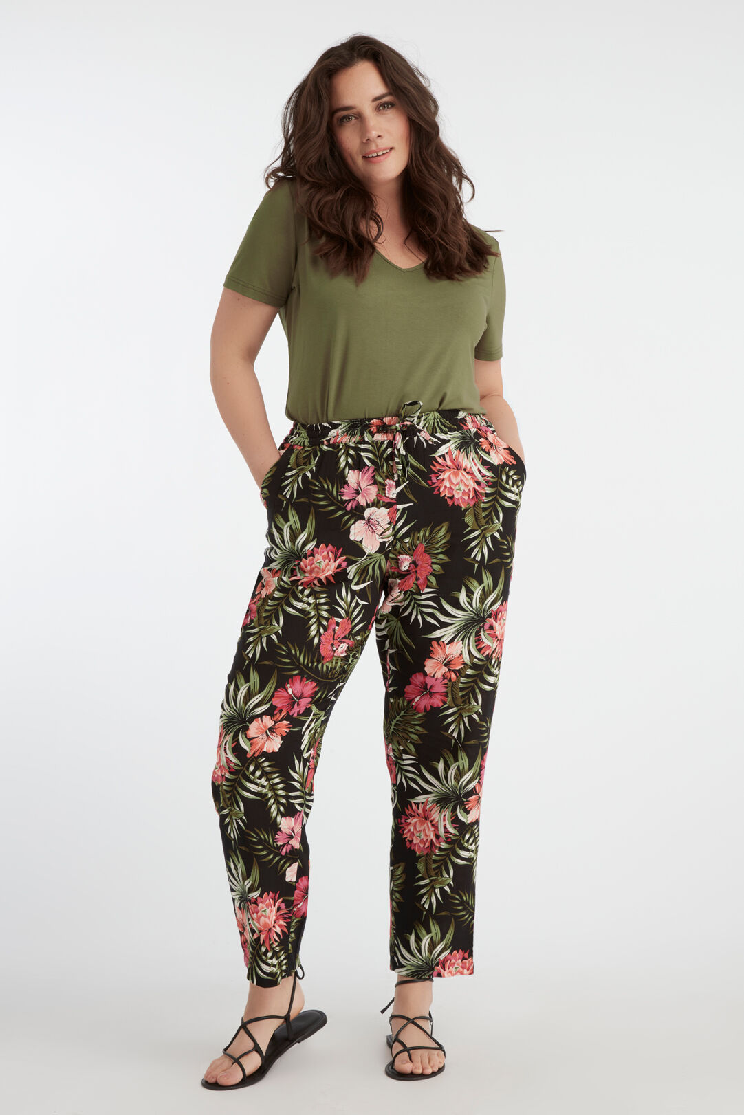 Losvallende broek met print image number 0