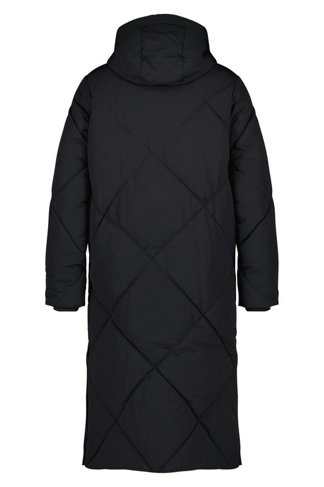 Lange gewatteerde jas met capuchon image number 3