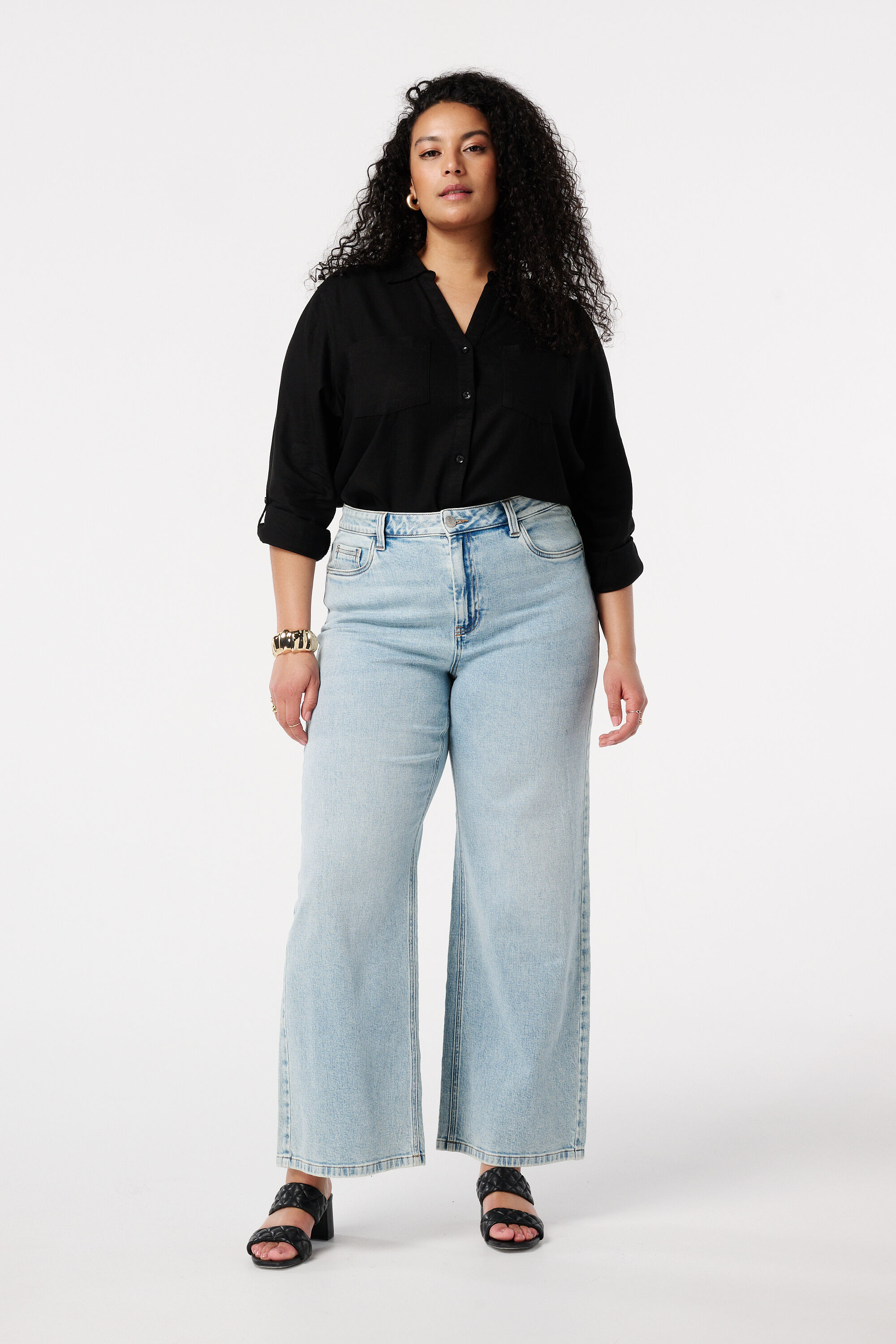 Linnen blouse met zakken image number 5