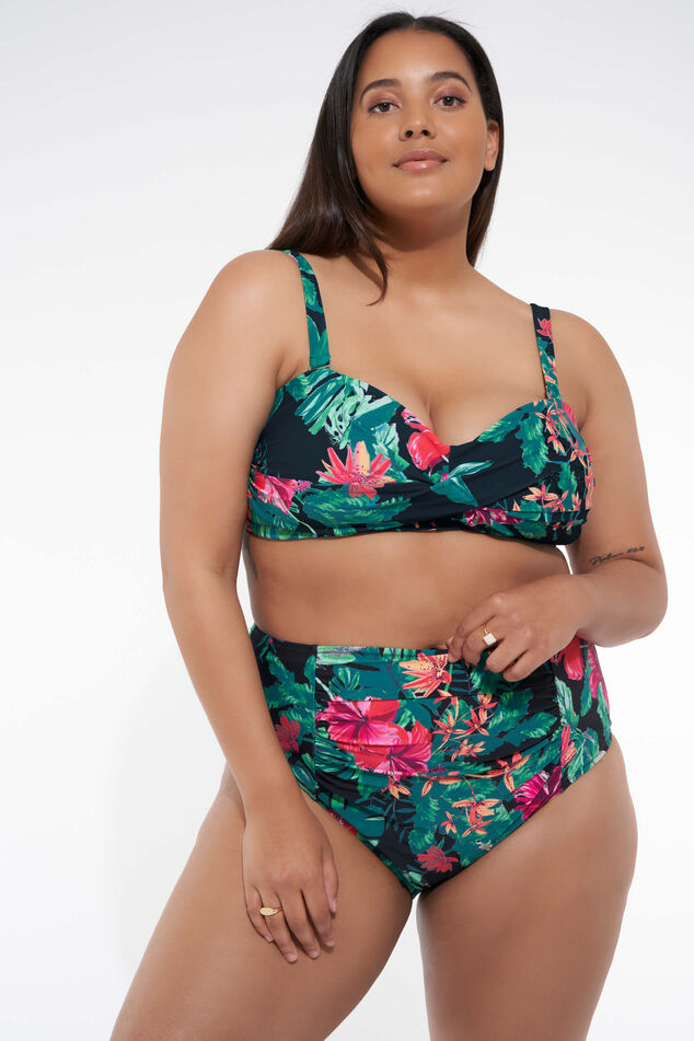 Bandeau bikini top met print image number 0