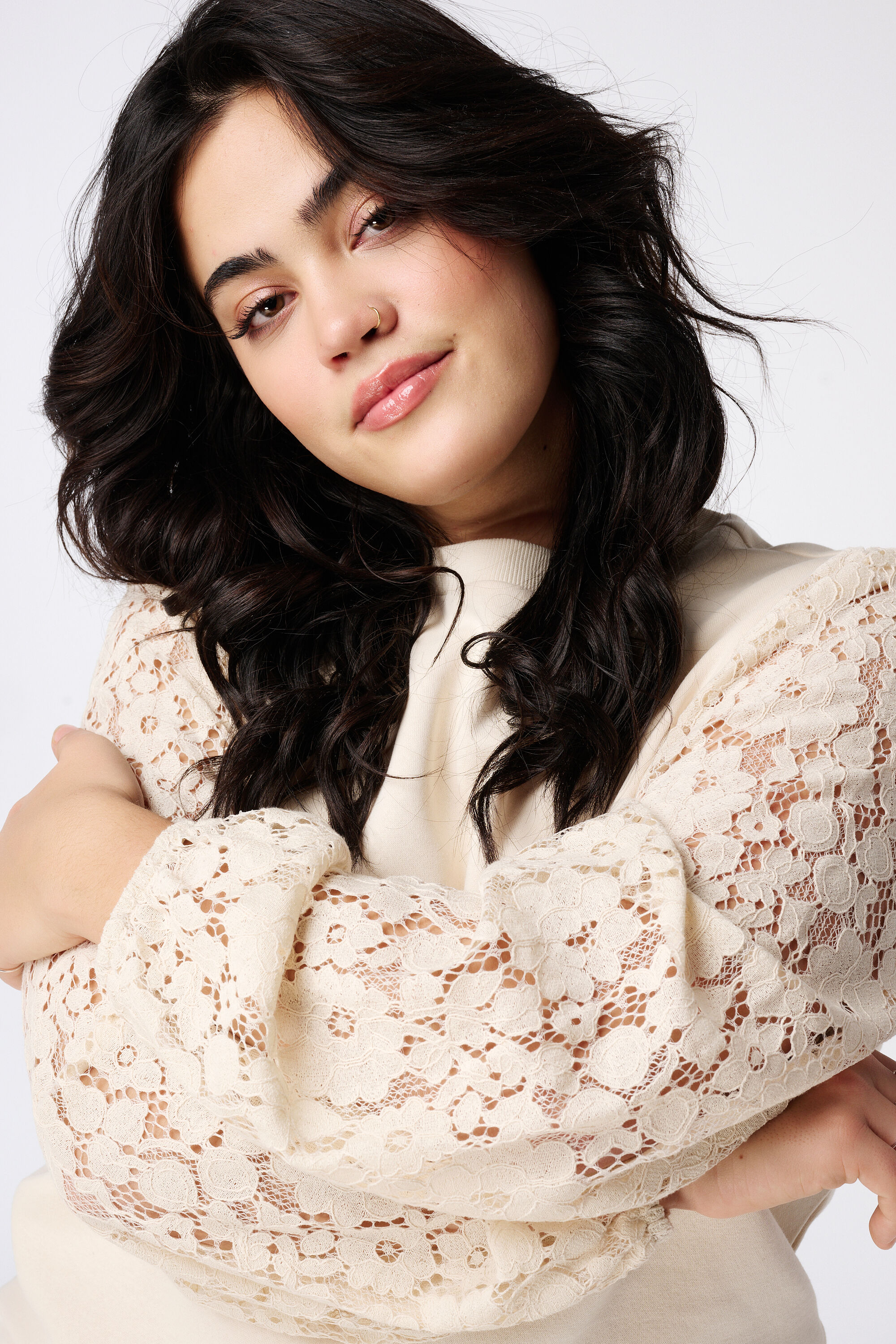 Top met kanten mouwen image number 4