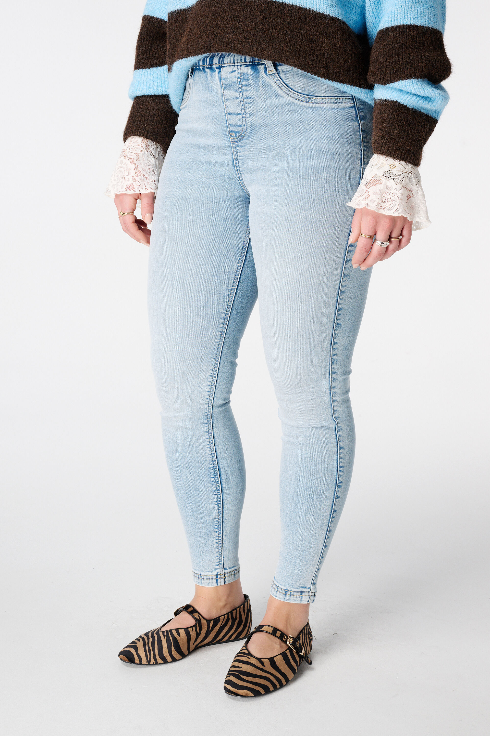 Tregging met denim look image number 5