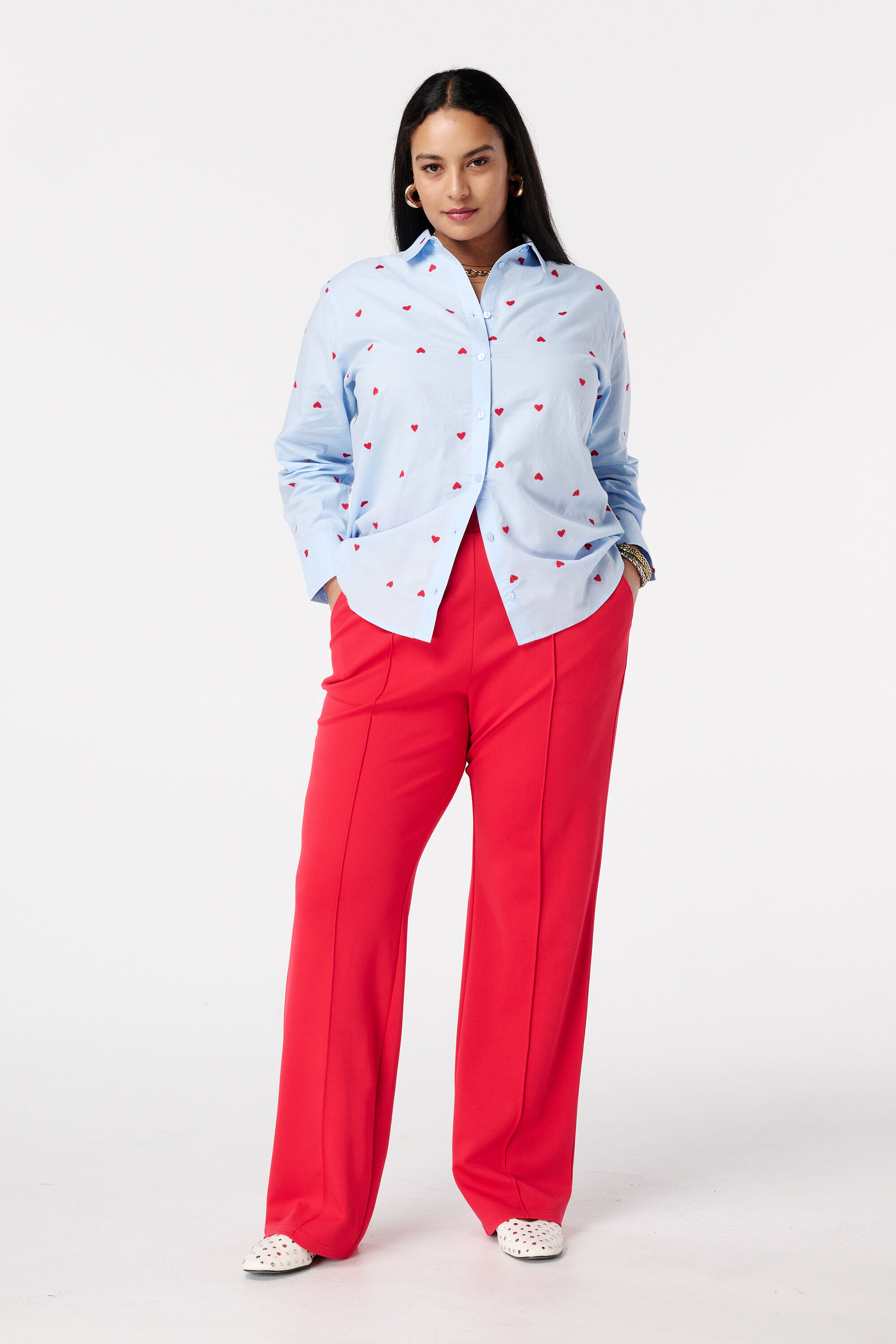 Blouse met hartjespatroon image number 5