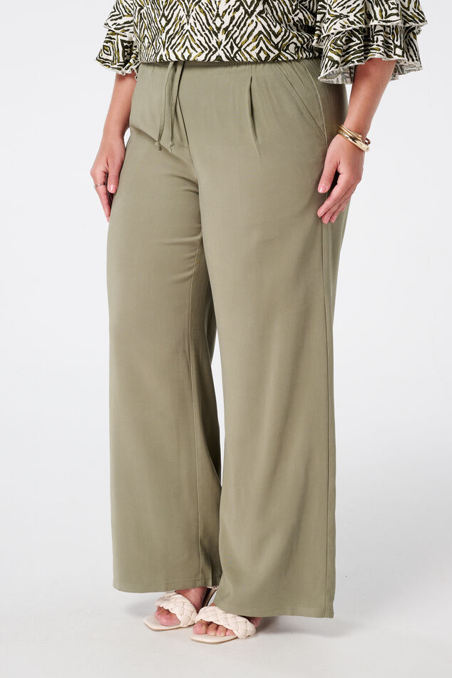 Wijde broek met elastische tailleband image number 5