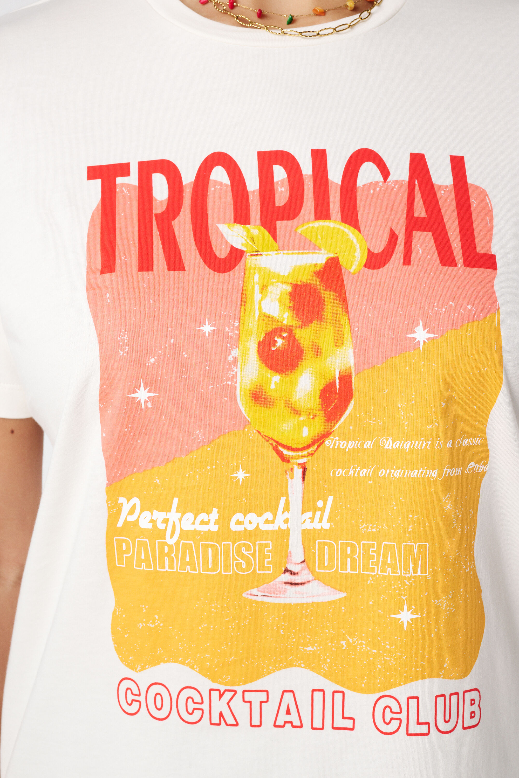 T-shirt met tropische print image number 6