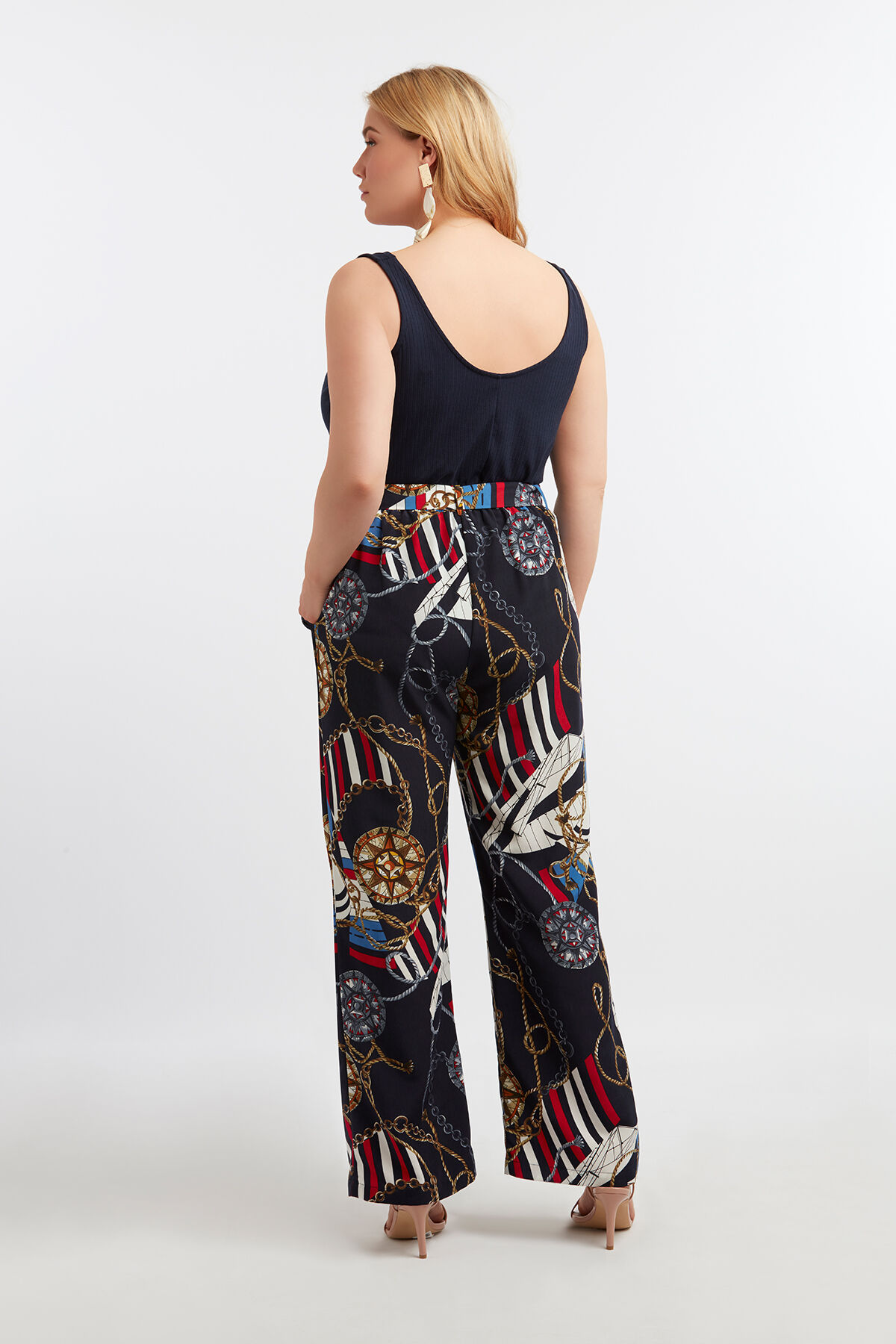 Wijdvallende broek met print image number 6