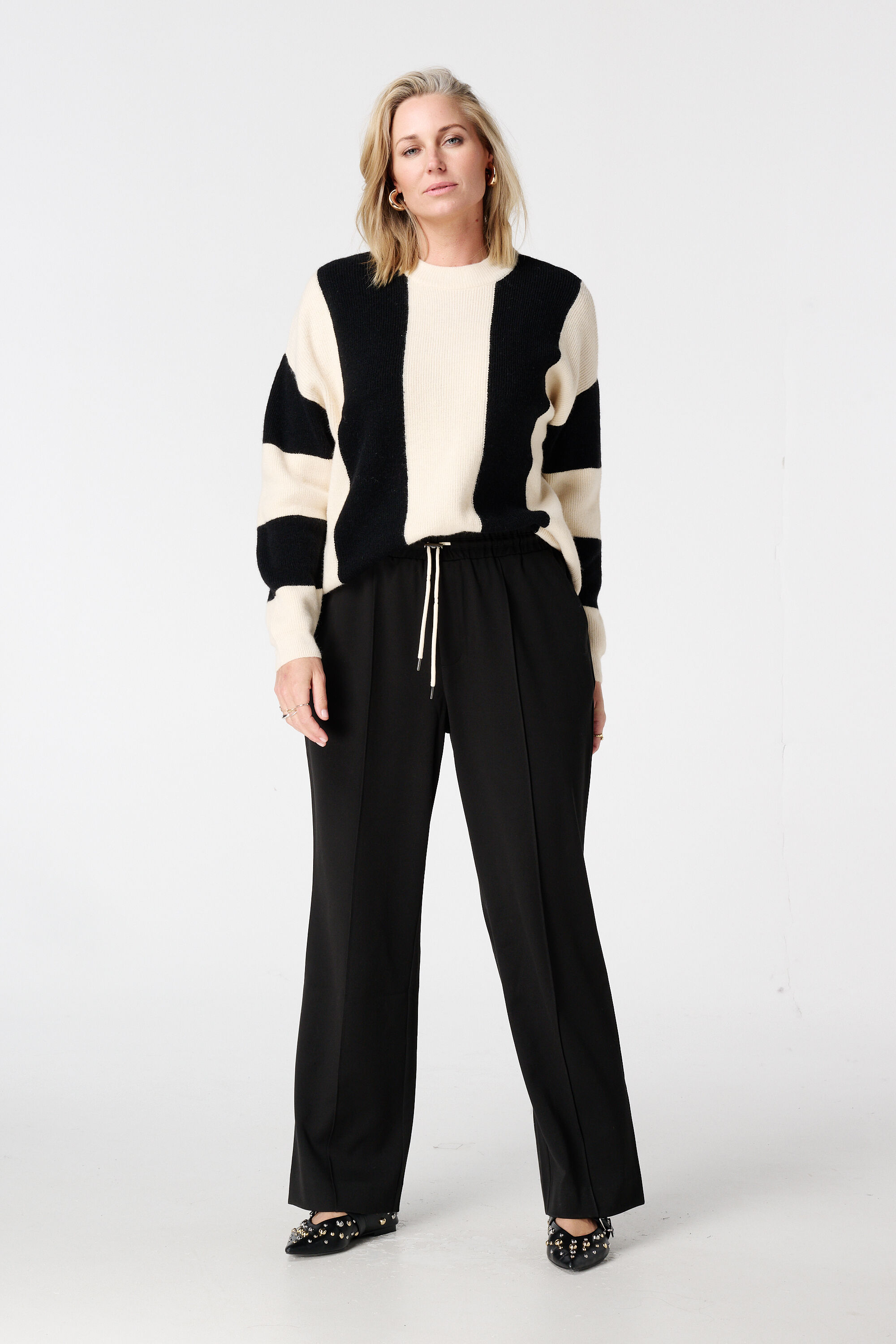 Rechte pantalon met drawstring