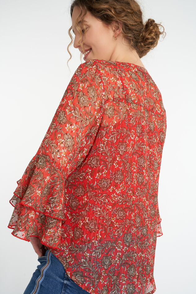 Bloemenblouse met volants image number 5