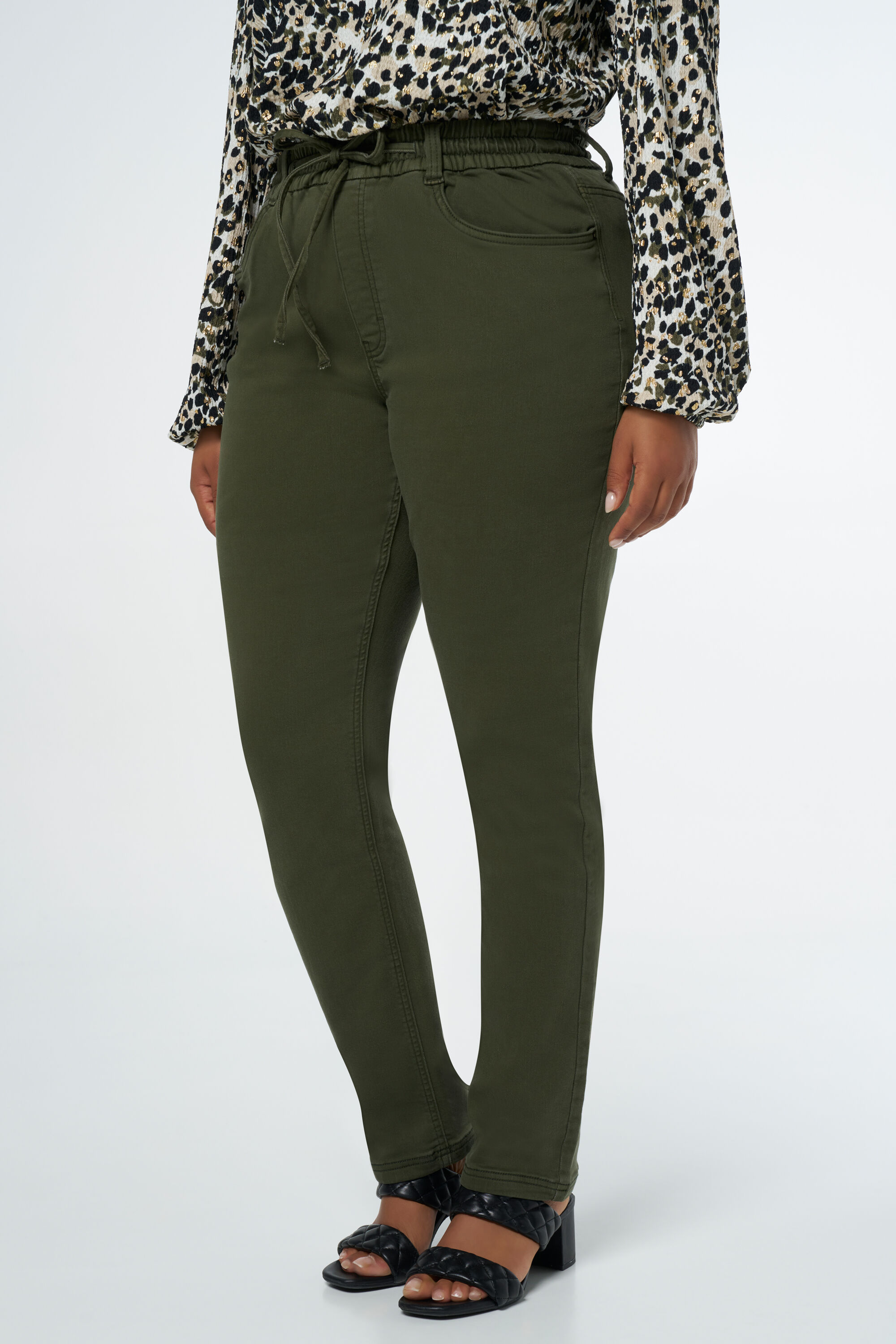 Denim jogger broek image number 5