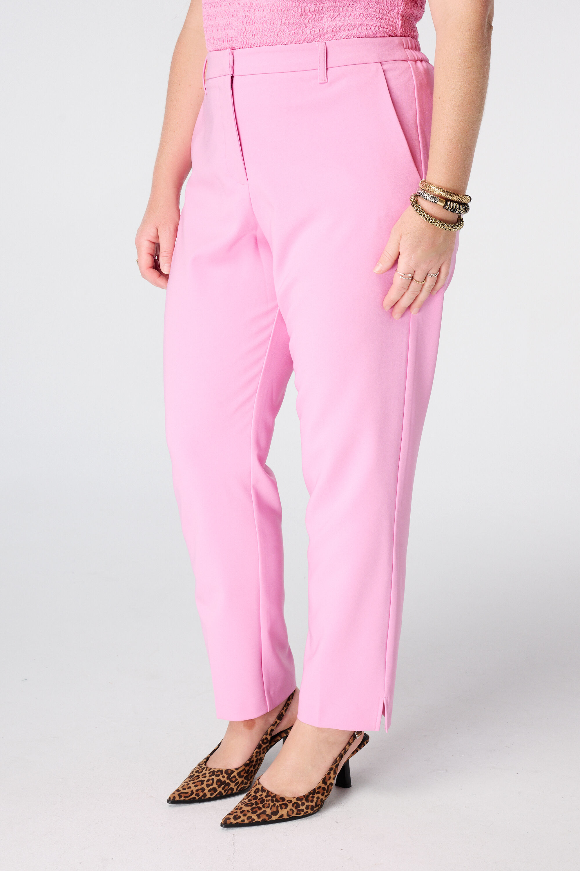 Straight leg pantalon met elastische taille image number 5