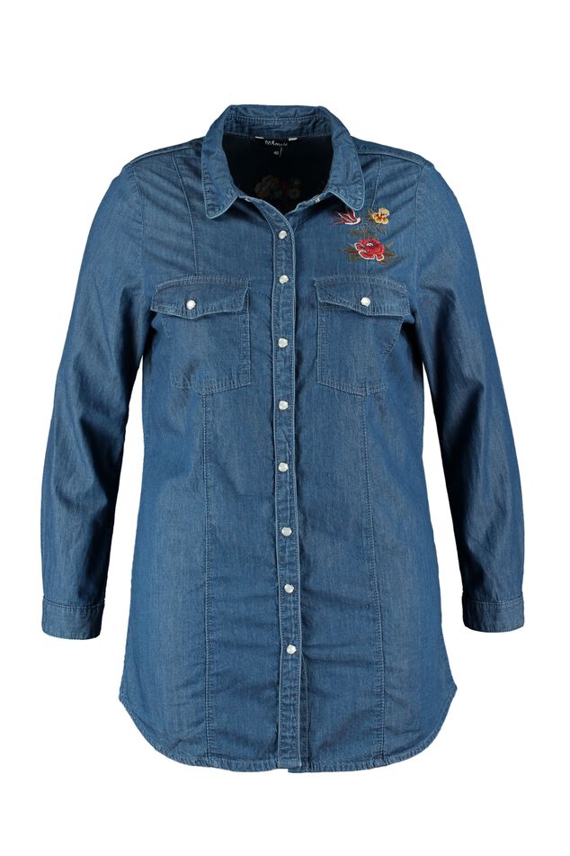 Denimblouse met embroidery image number 1