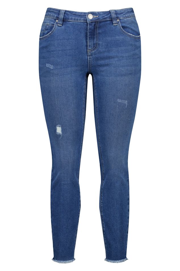 Cropped straight leg jeans  image number 1