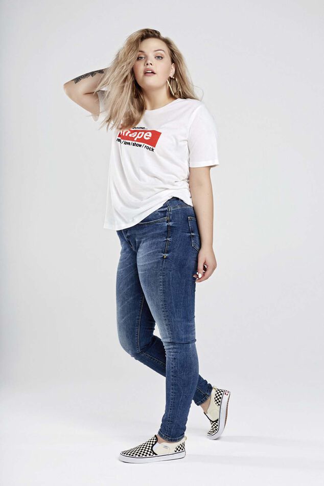 T-shirt met tekstopdruk image number 0