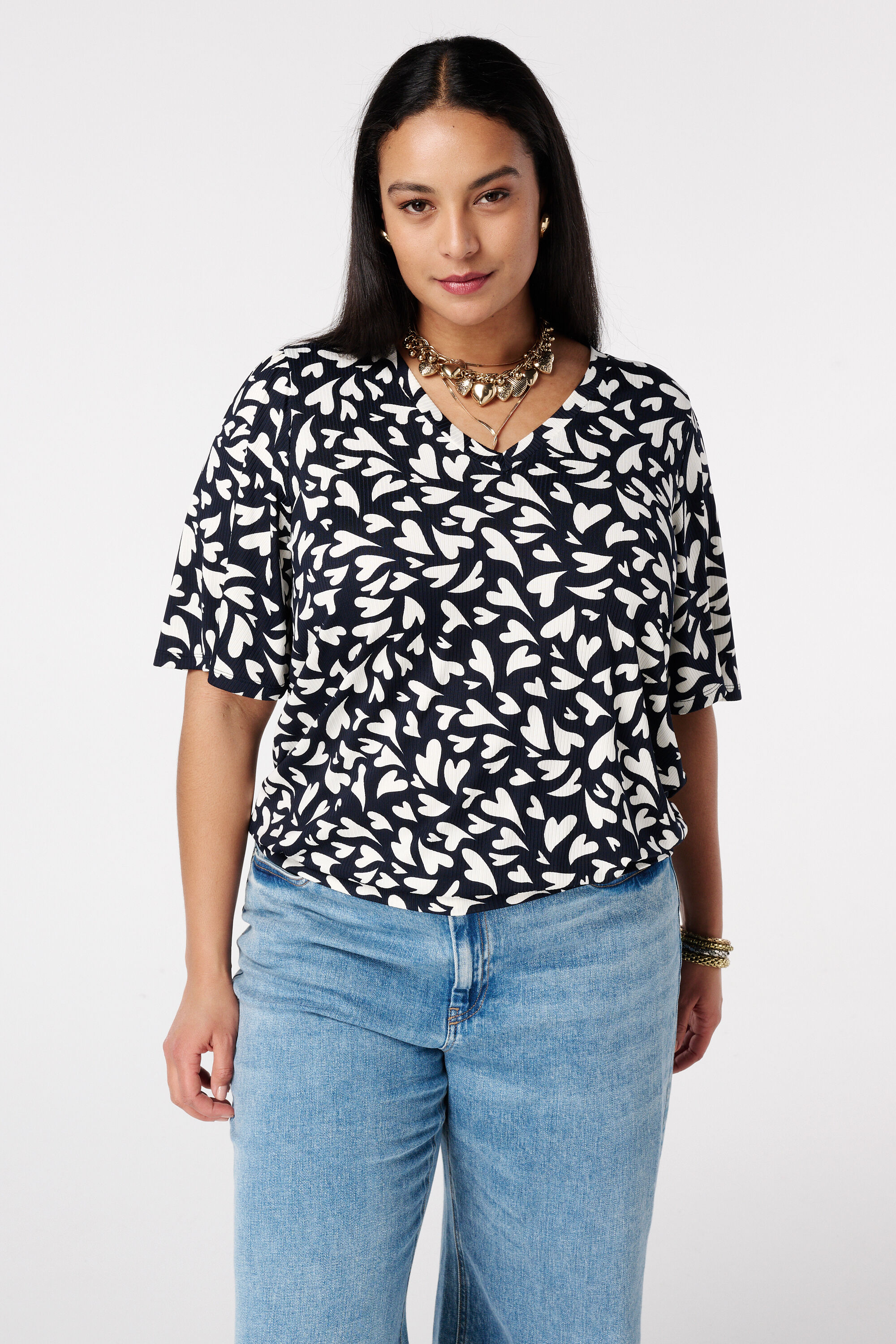 Top met losvallende mouwen