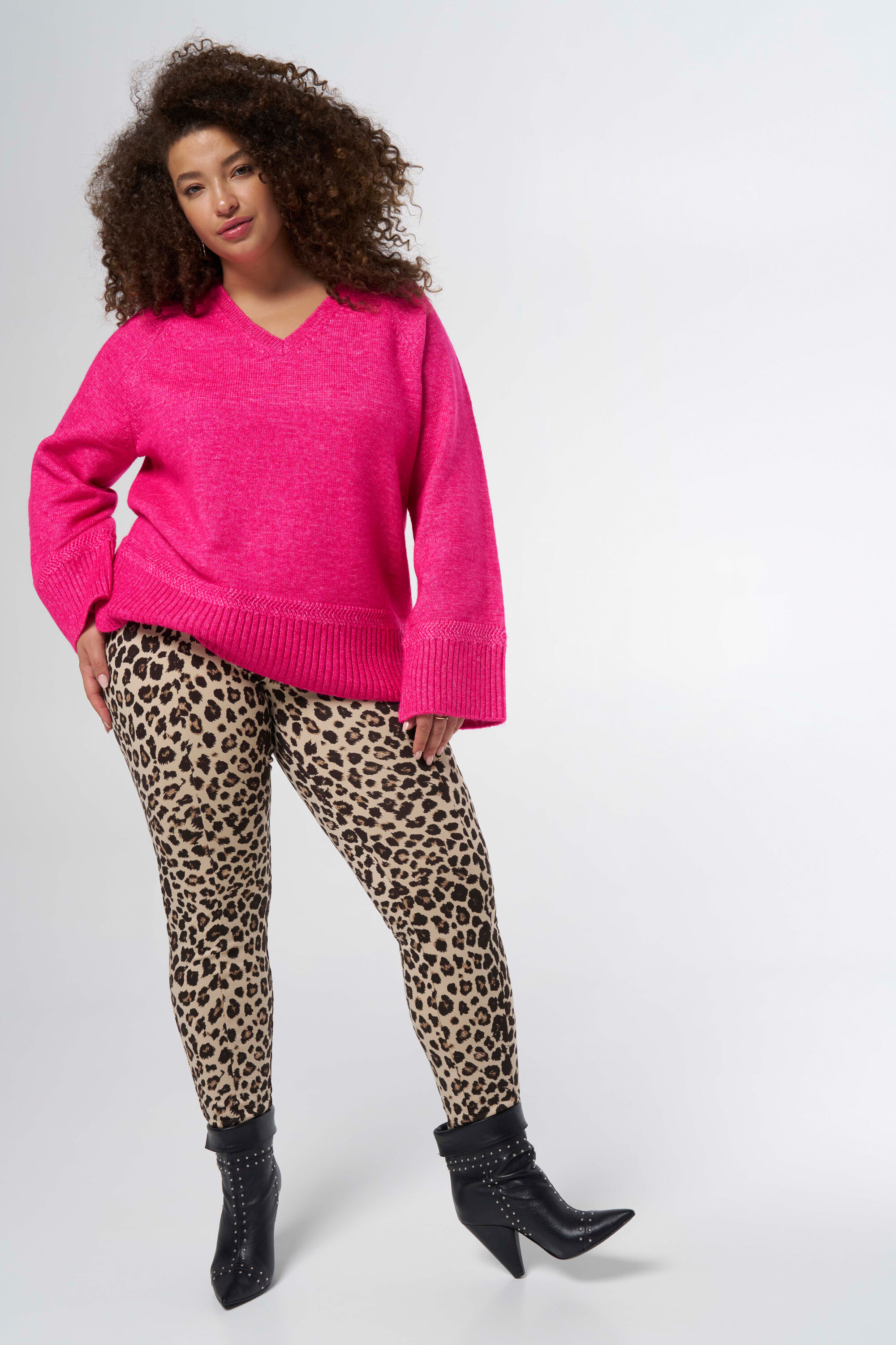 Gebreide trui met V-hals image number 5