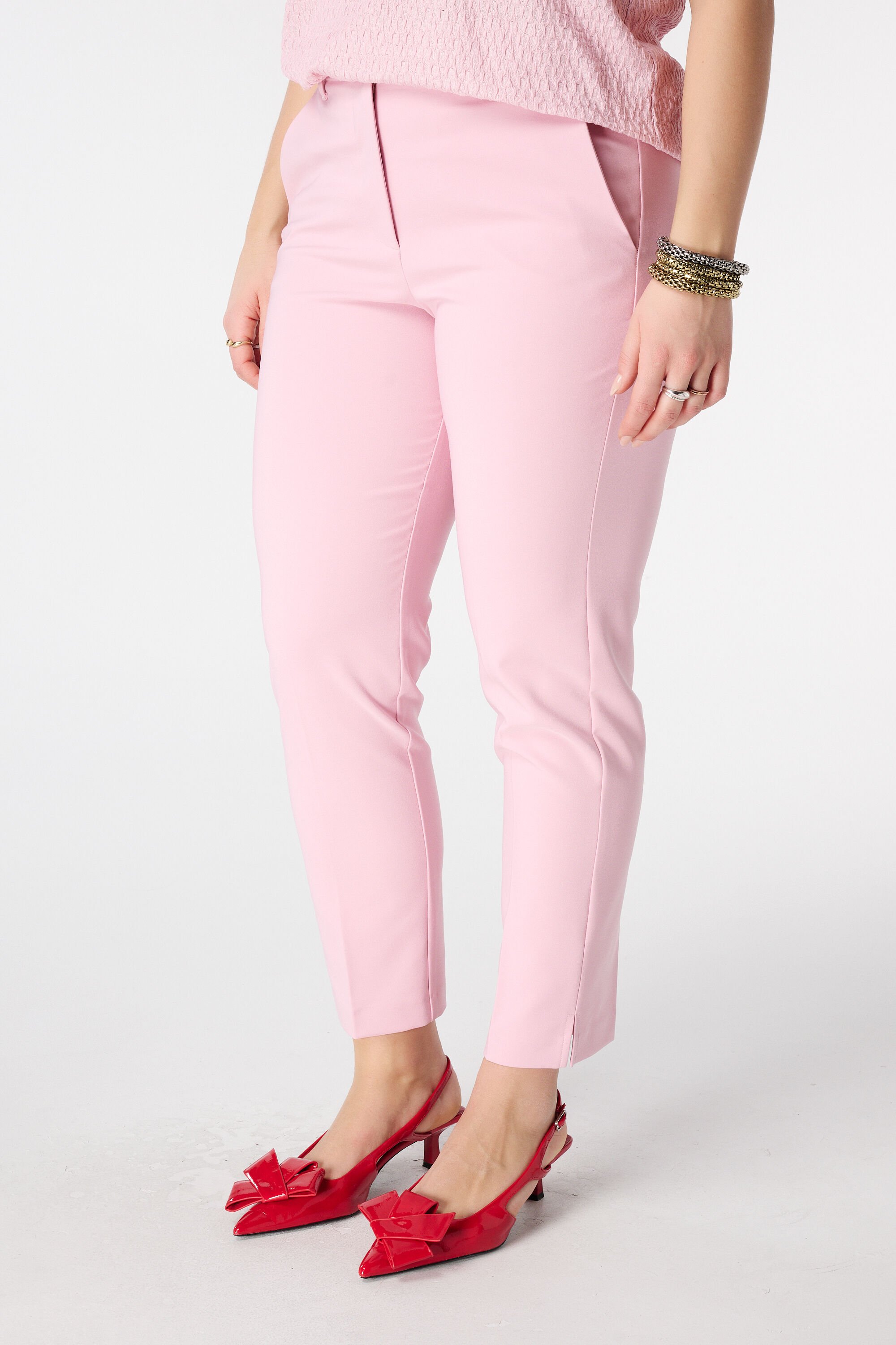 Straight leg pantalon met elastische taille image number 5