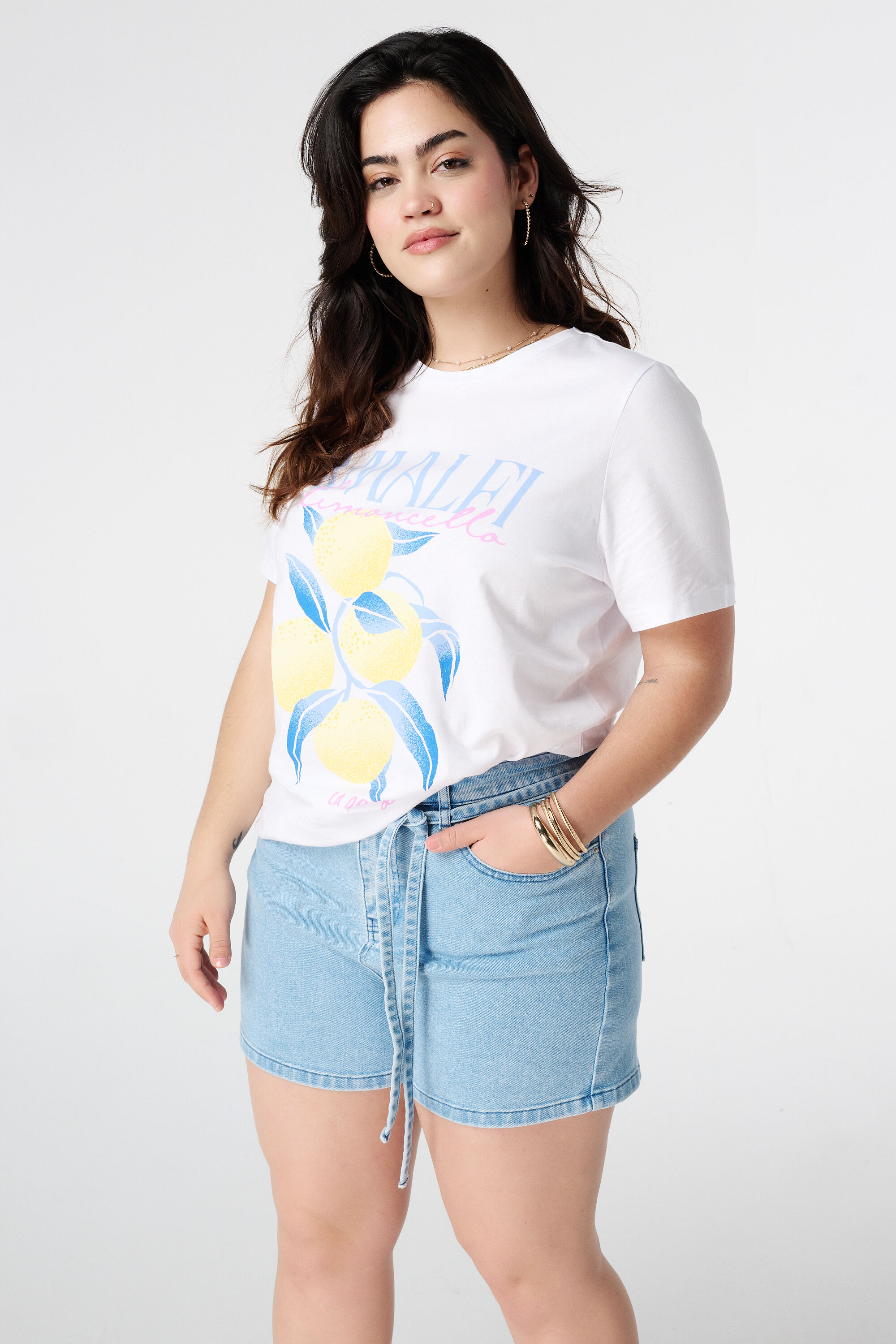 T-shirt met citroenprint image number 4