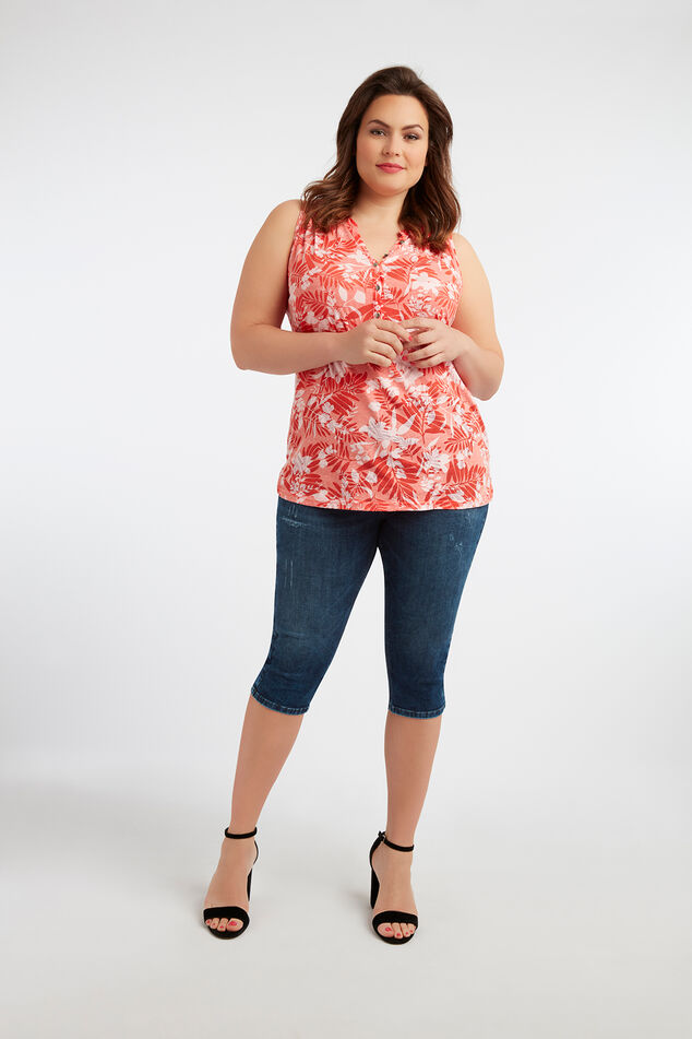 Mouwloze top met burn-out effect image number 4