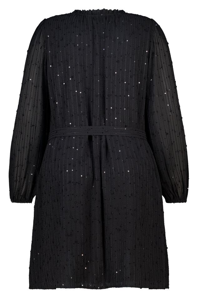 Jurk met glitter pailletten en ceintuur image number 2