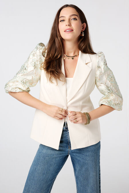 Blazer met korte mouwen met opdruk Blazer met korte mouwen met opdruk