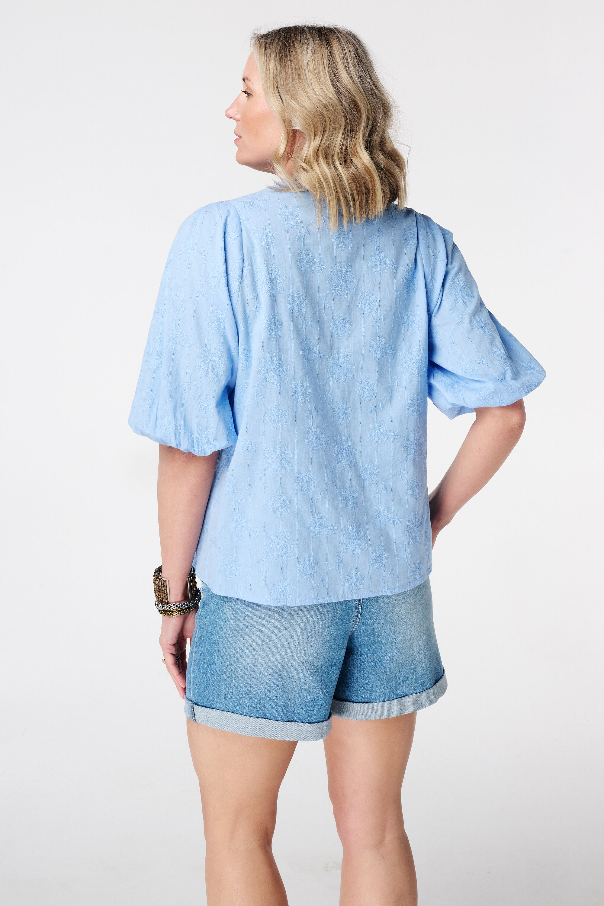 Blouse met korte mouwen image number 3