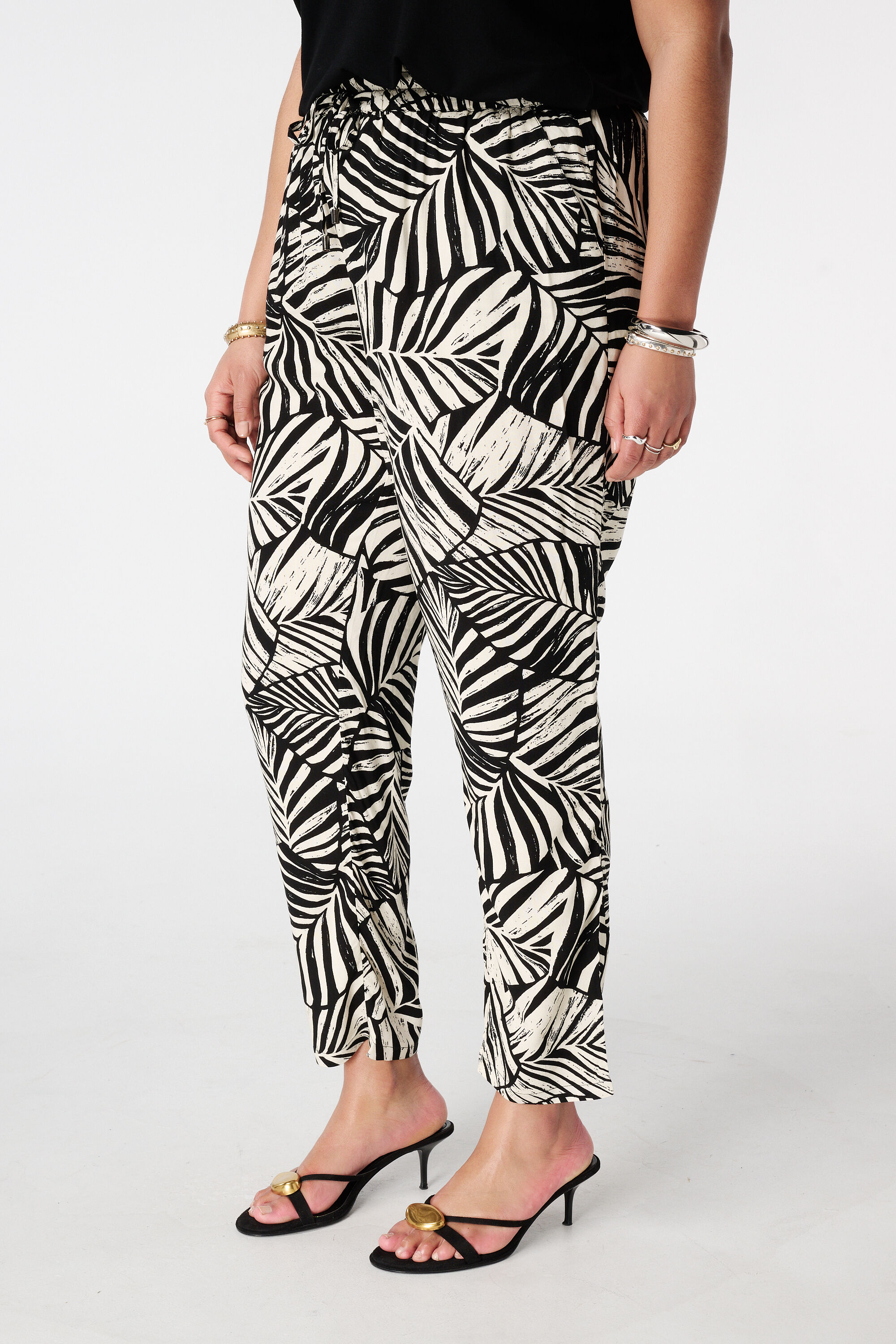 Straight leg broek met print image number 5