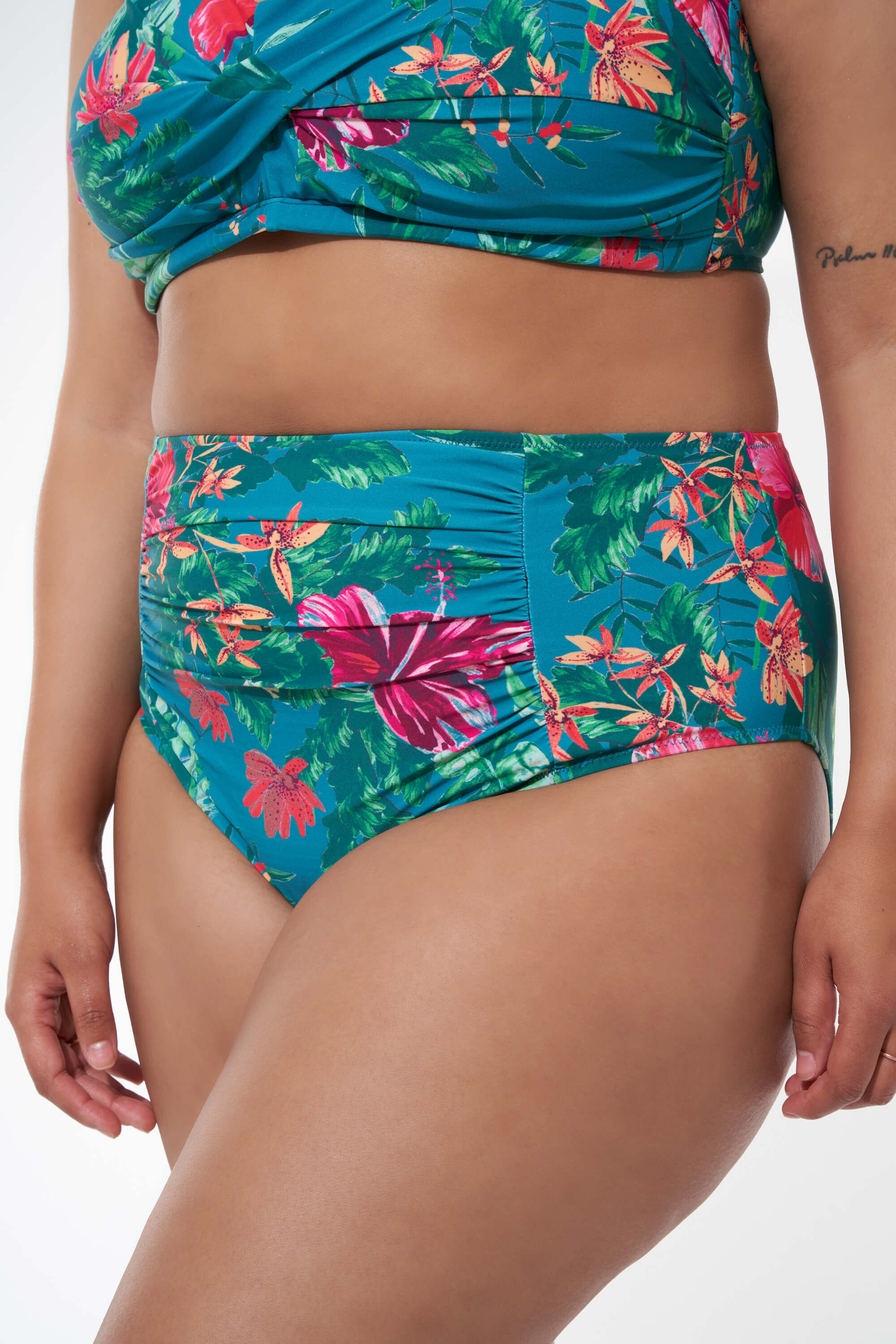 High waisted bikini broekje met print image number 3