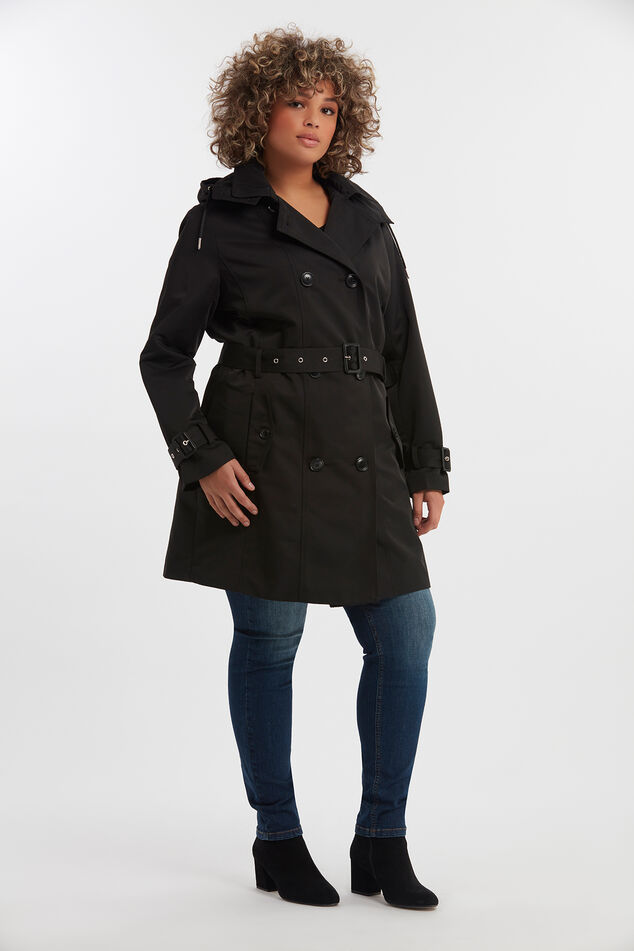 Trenchcoat met afritsbare capuchon image number 0