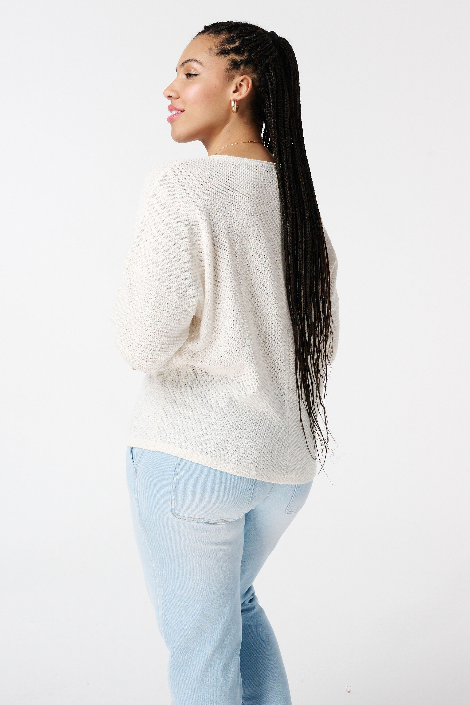 Ajour gebreide trui image number 3