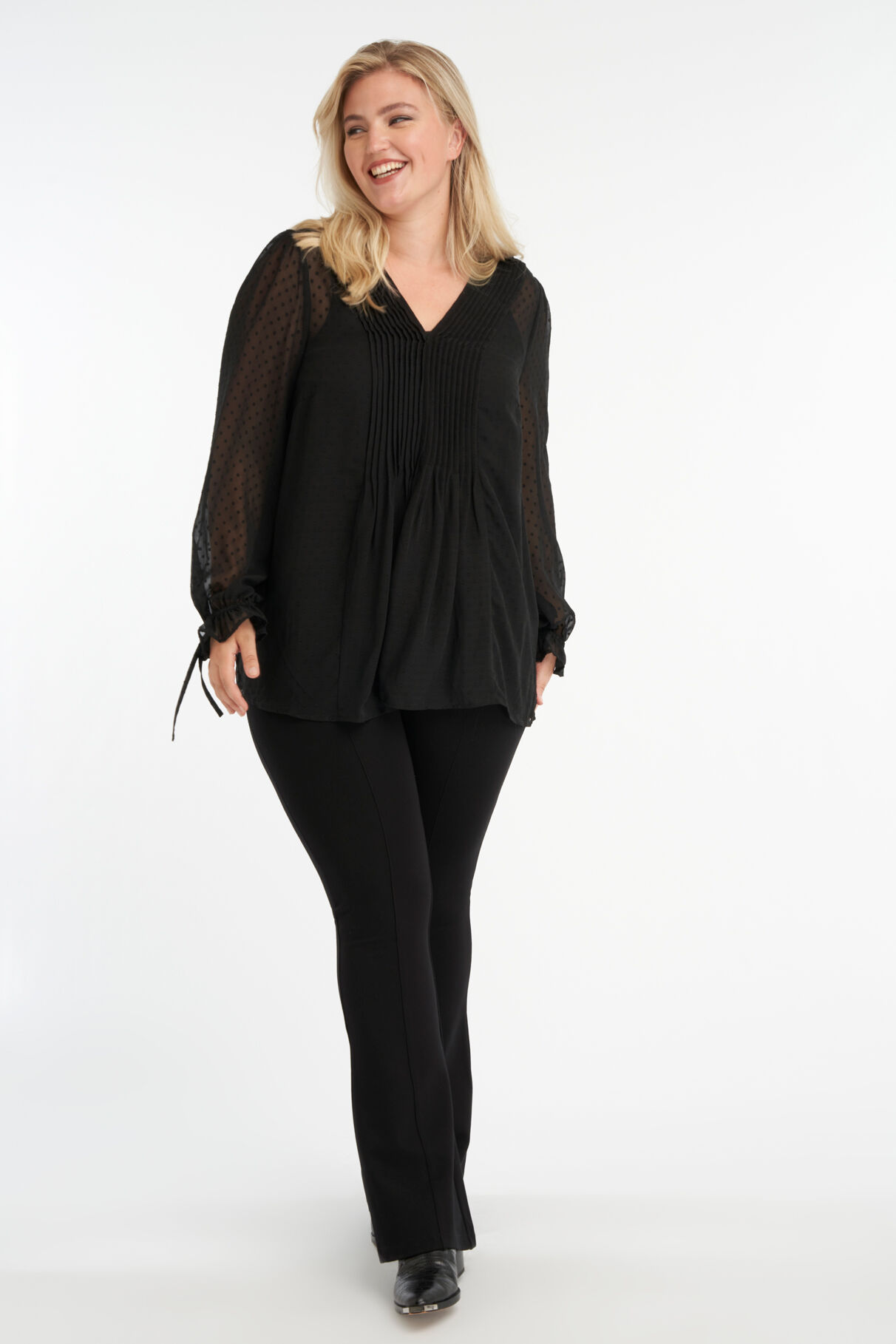 Transparante blouse met stipjes image number 5