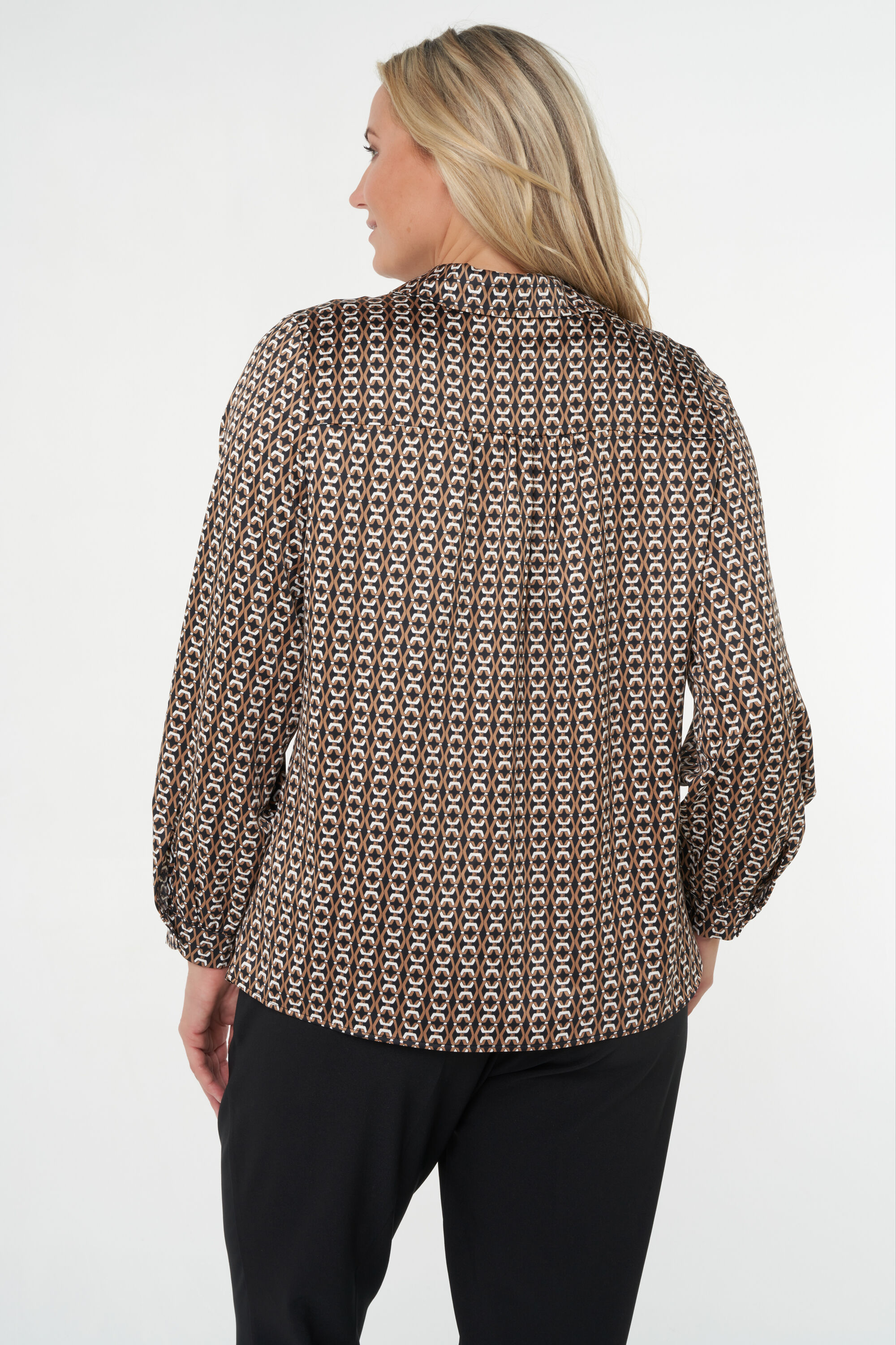 Satijnen blouse met grafische print image number 3
