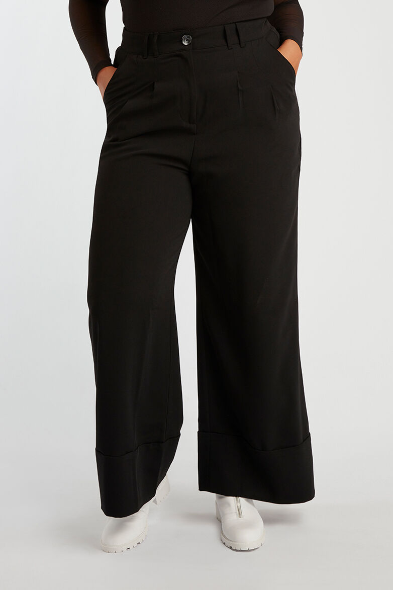 Wijde broek met bandplooien image number 4