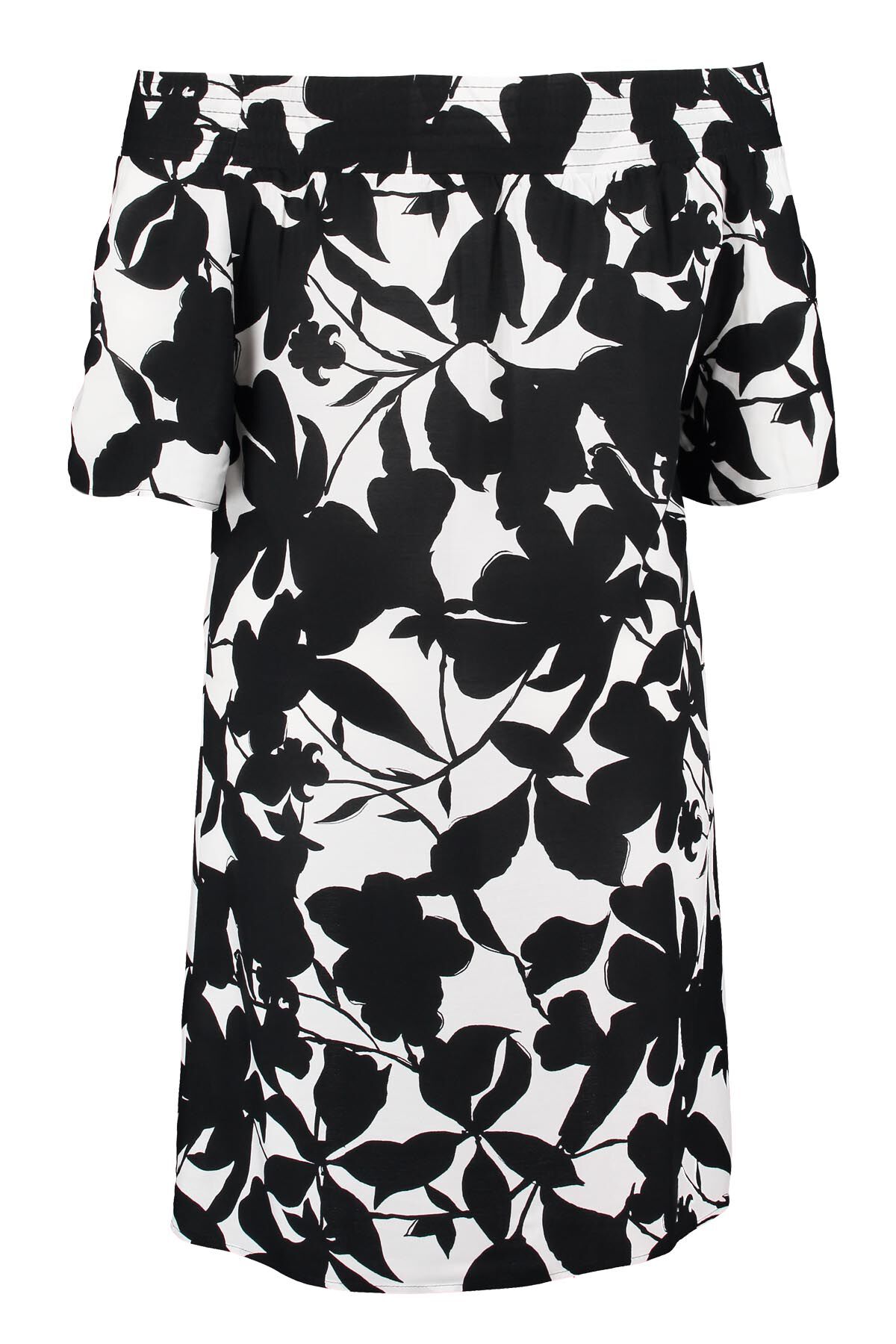 Off-shoulder jurk in bloemprint image number 2