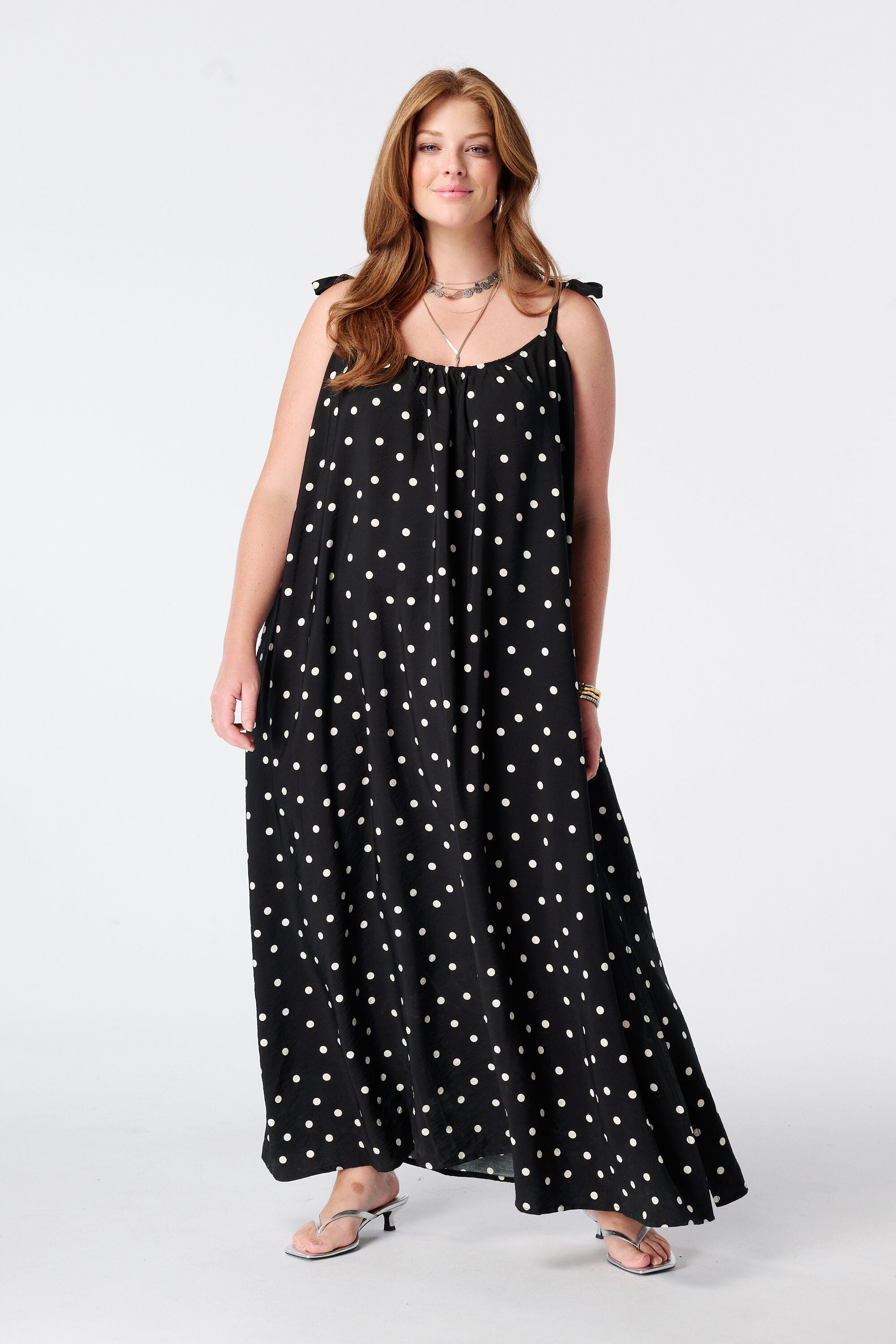 Maxi polka dot jurk