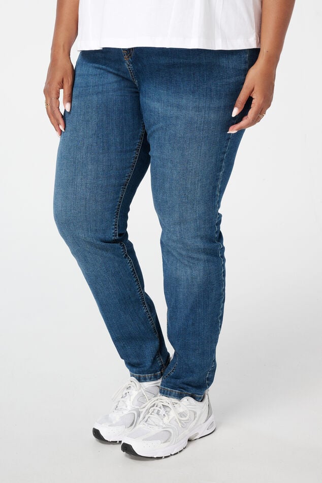Skinny leg high waist jeans CHERRY image number 5