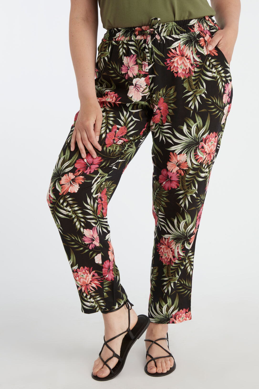 Losvallende broek met print image number 3